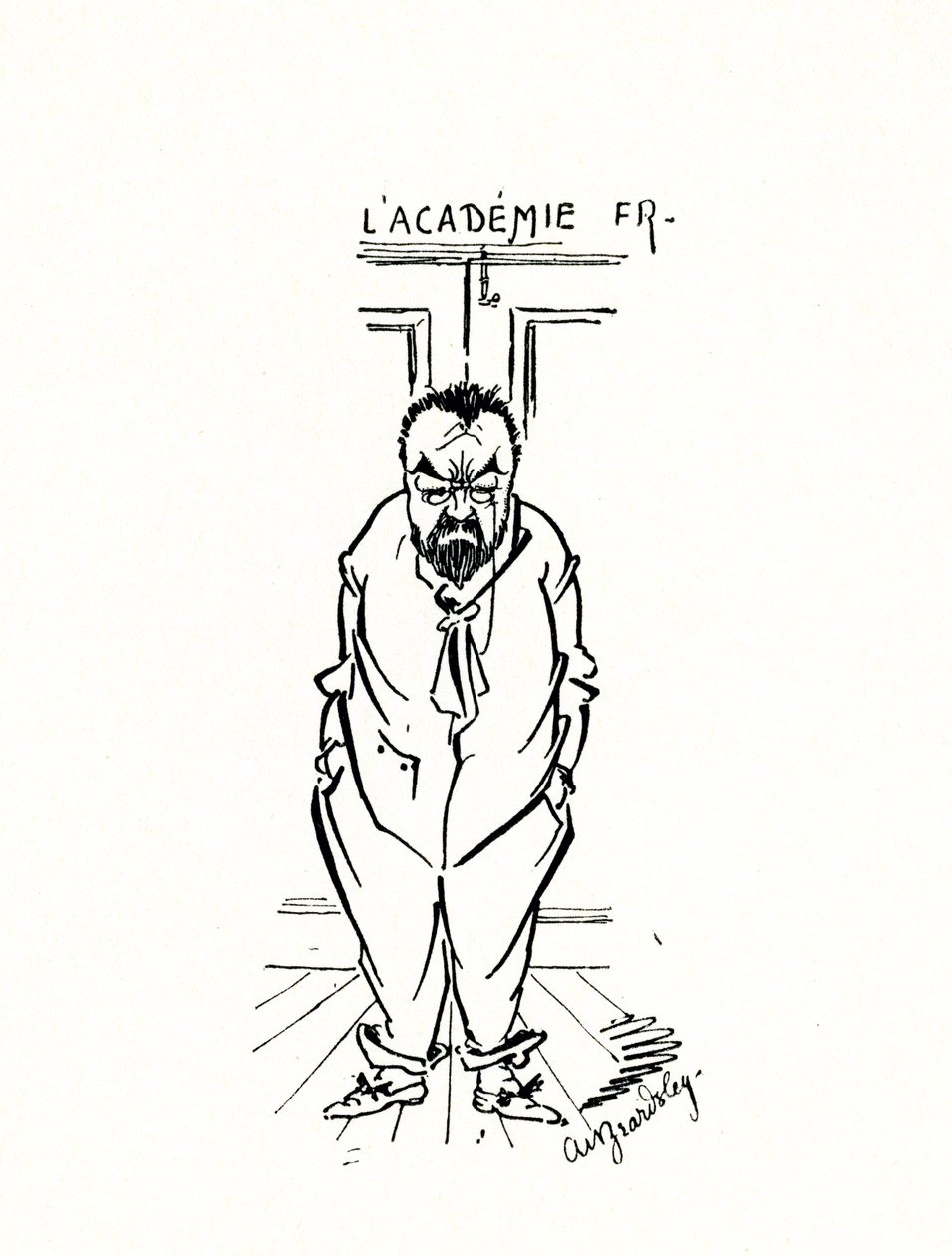 La Exclusión de Émile Zola de la Academia Francesa de Aubrey Beardsley