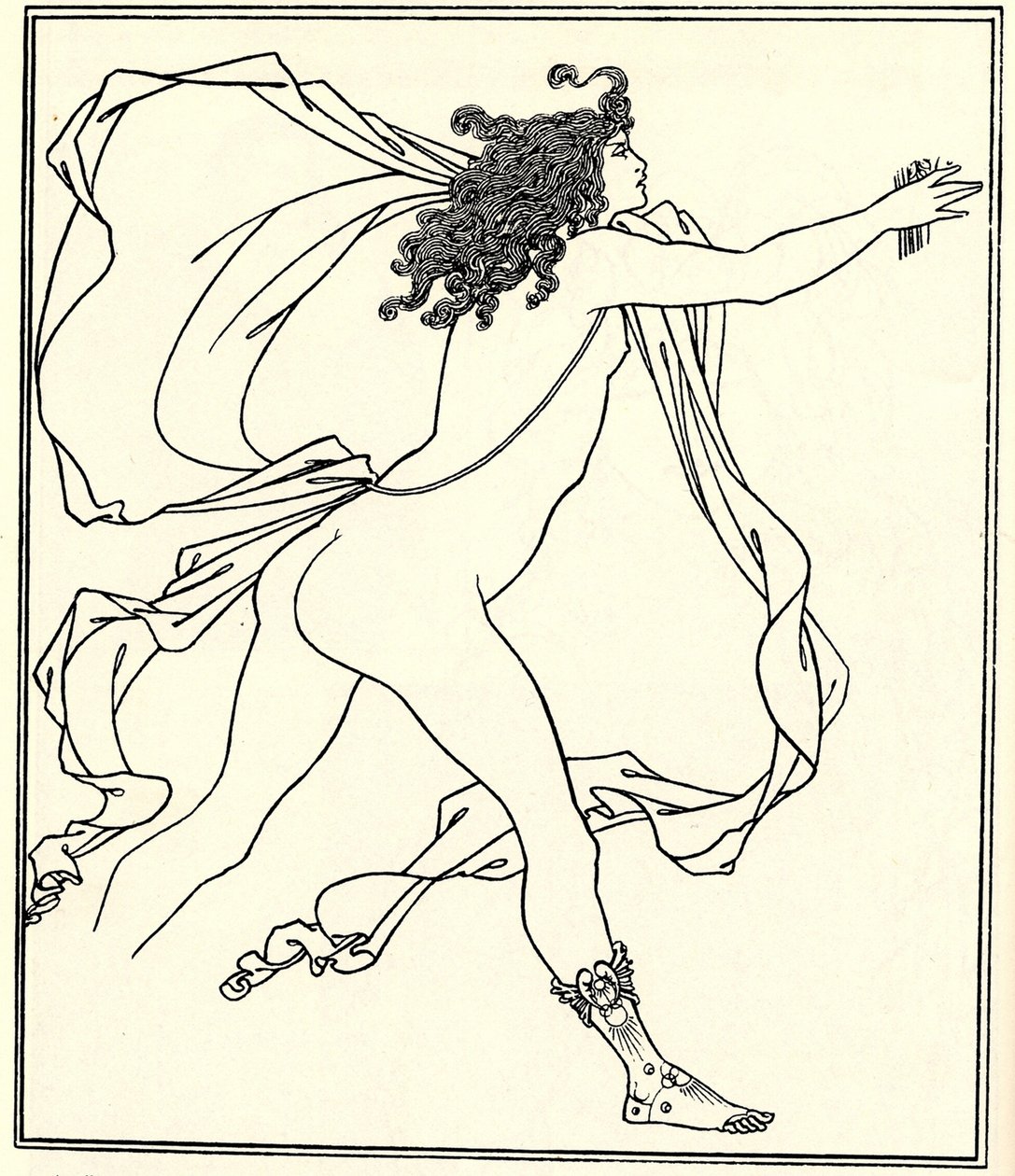 Apolo persiguiendo a Dafne, 1896 de Aubrey Beardsley