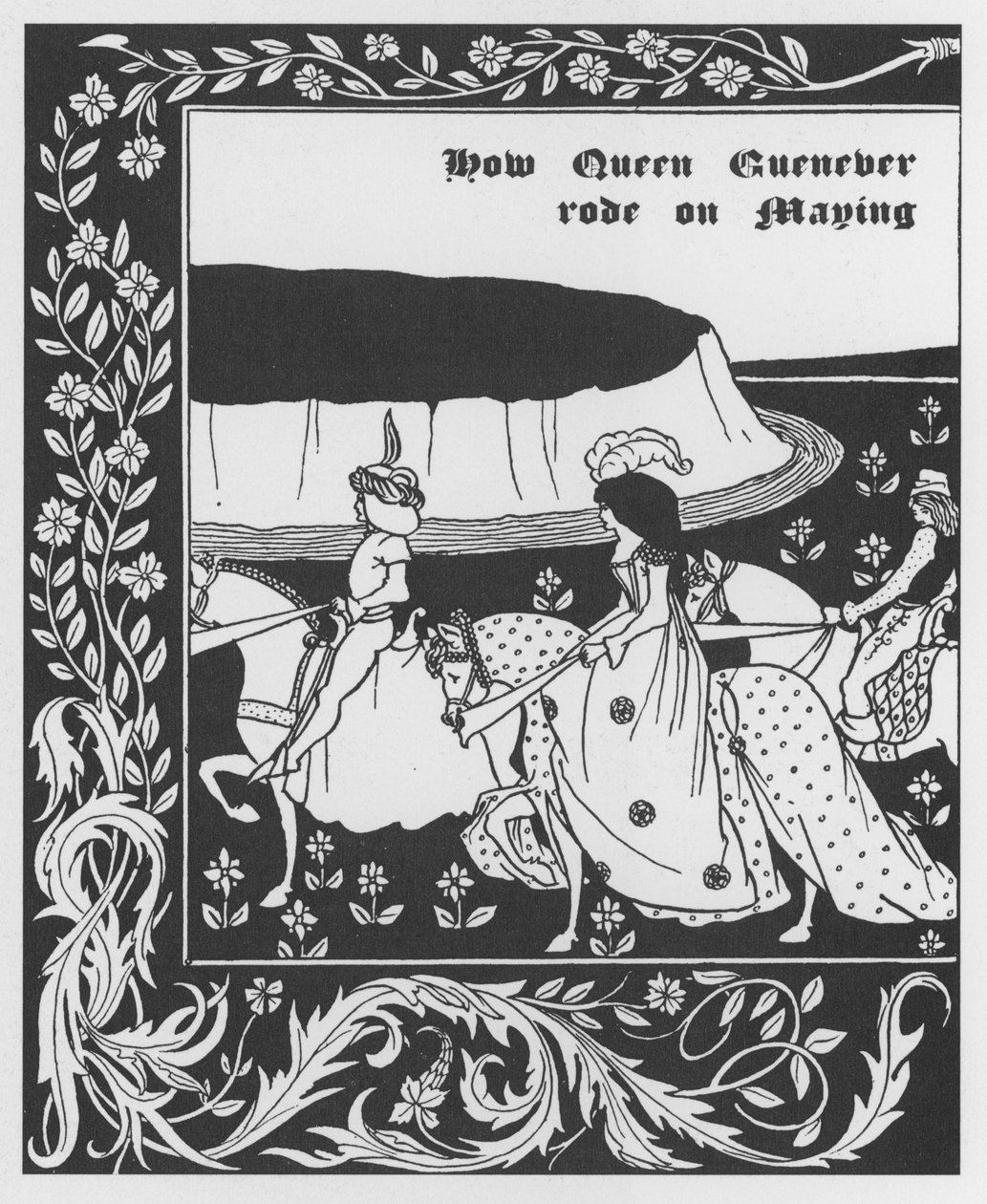 Leyenda artúrica: la reina Ginebra reina de mayo de Aubrey Beardsley