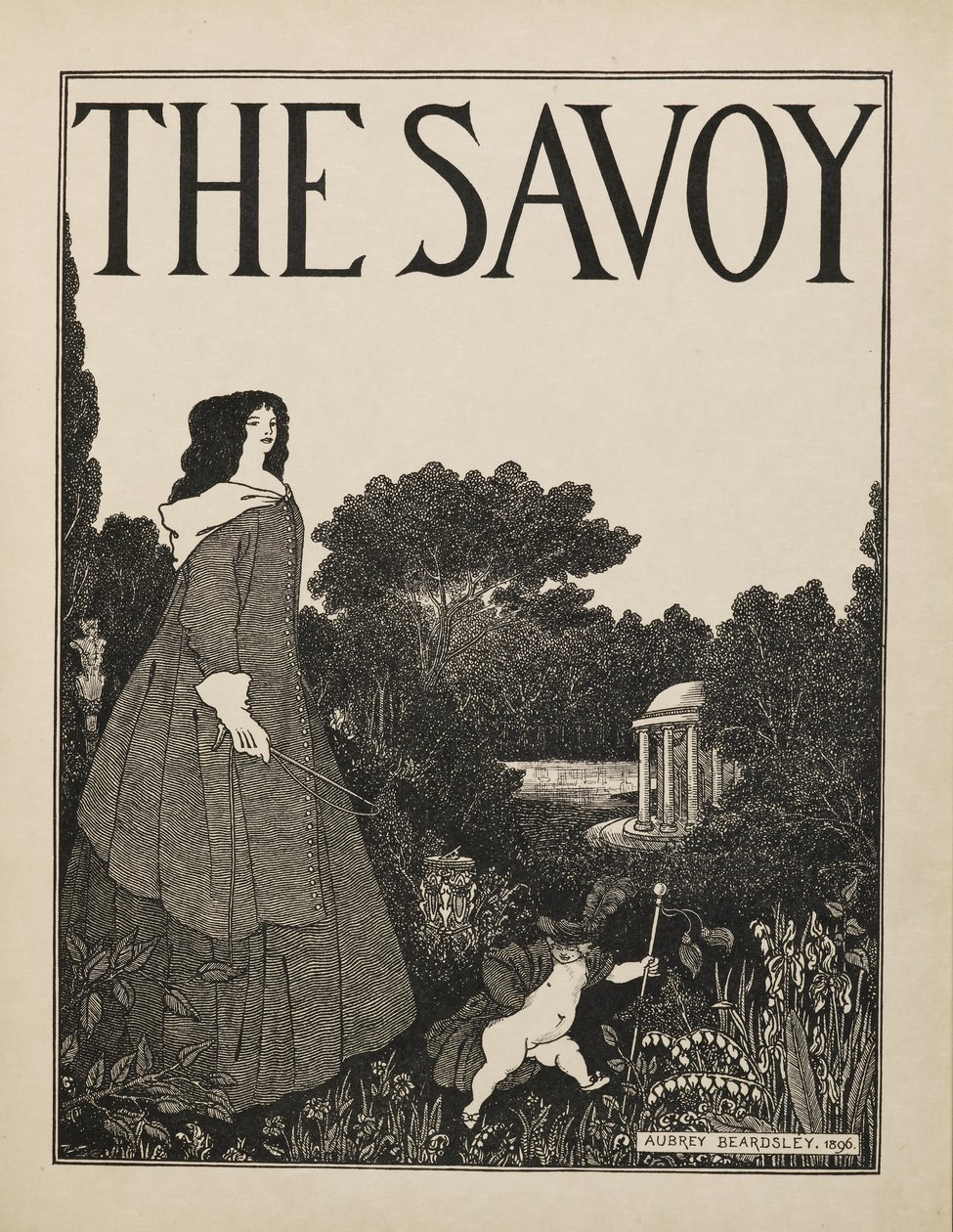 Diseño de portada para el No.1 de "The Savoy" de un libro de cincuenta dibujos de Aubrey Beardsley