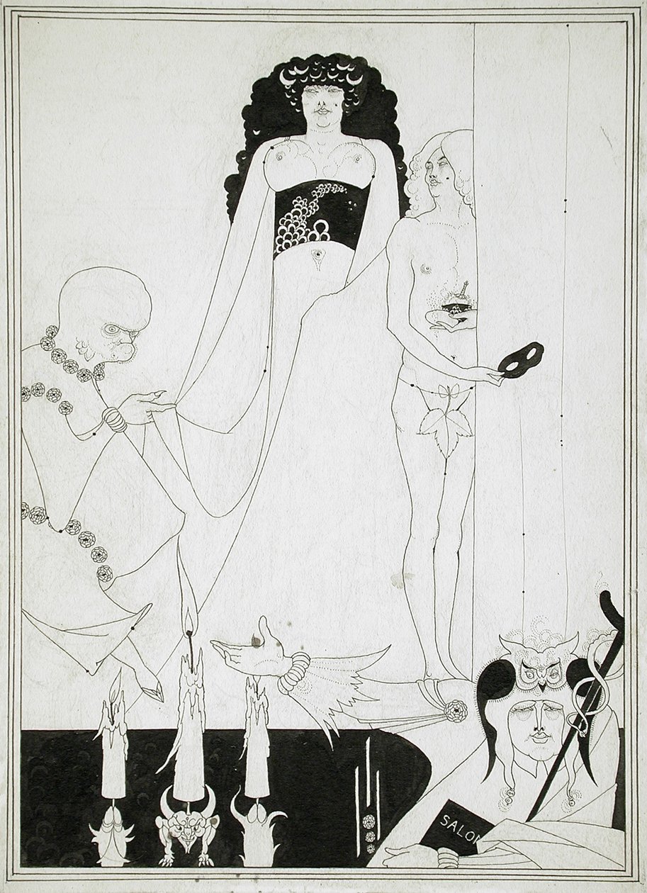Entra Herodías. Ilustración para Salomé de Oscar Wilde de Aubrey Beardsley