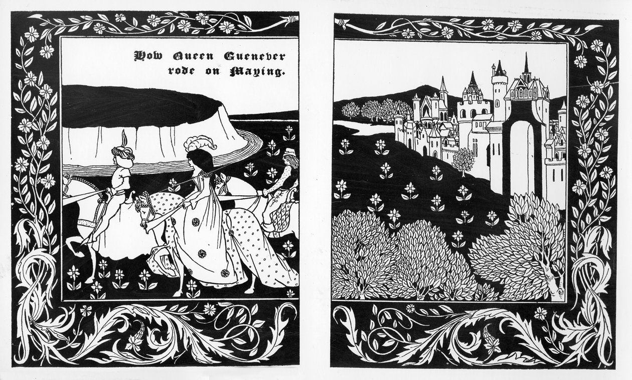 Cómo la reina Ginebra salió a cabalgar en mayo, ilustración de 