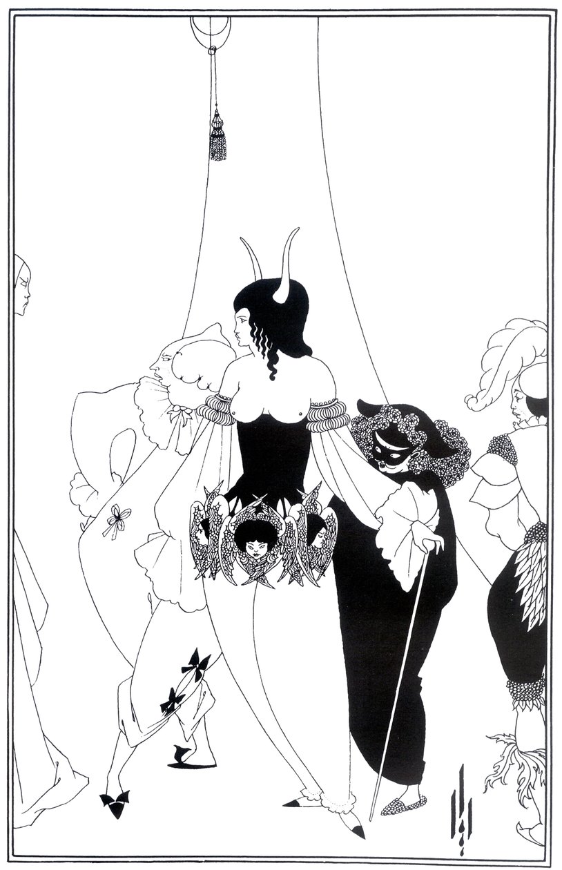 Ilustración para La Máscara de la Muerte Roja de Edgar Allan Poe, 1895 de Aubrey Beardsley