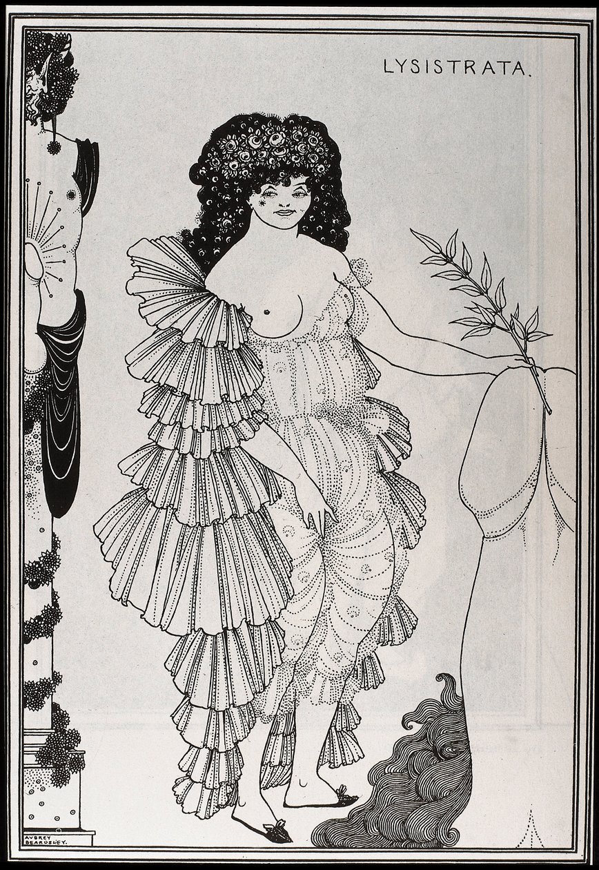 Lysistrate protege su sexo de Aubrey Beardsley