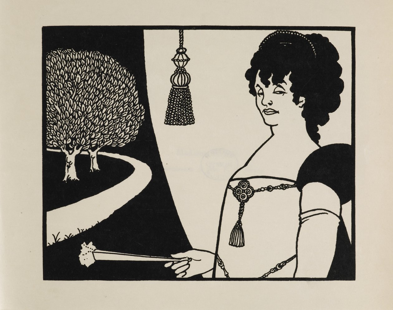 Madame Rejane, de un libro de cincuenta dibujos de Aubrey Beardsley