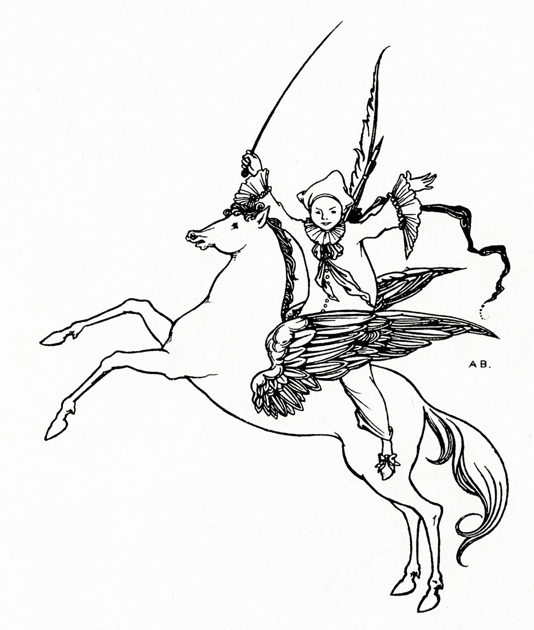 Puck en Pegaso, 1894 de Aubrey Beardsley