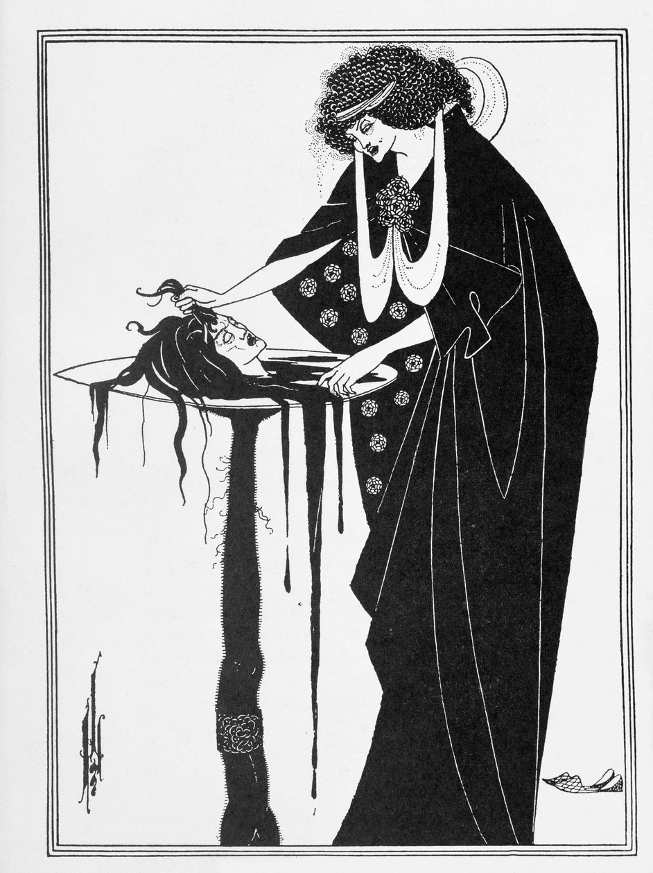 La recompensa de la bailarina, ilustración de "Salomé" de Oscar Wilde, pub. 1894 (impresión en bloque) de Aubrey Beardsley