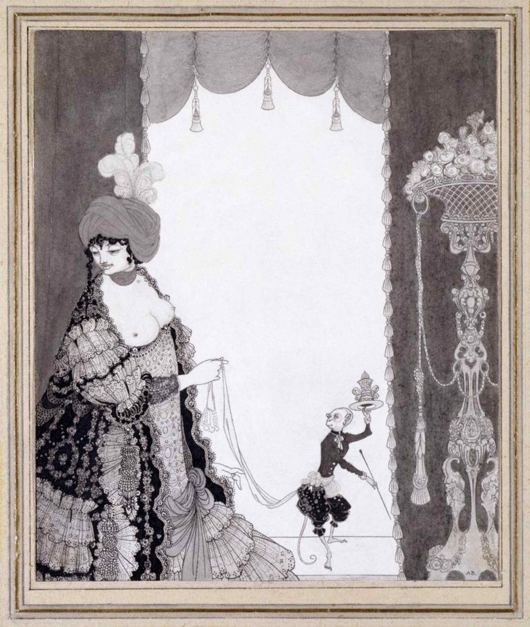 La dama con el mono de Aubrey Beardsley
