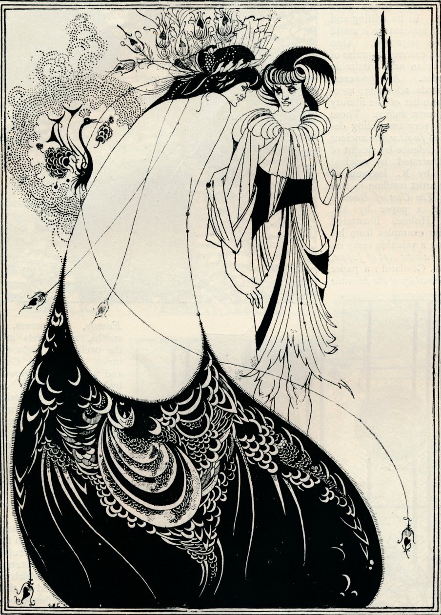 La chica del pavo real de Aubrey Beardsley