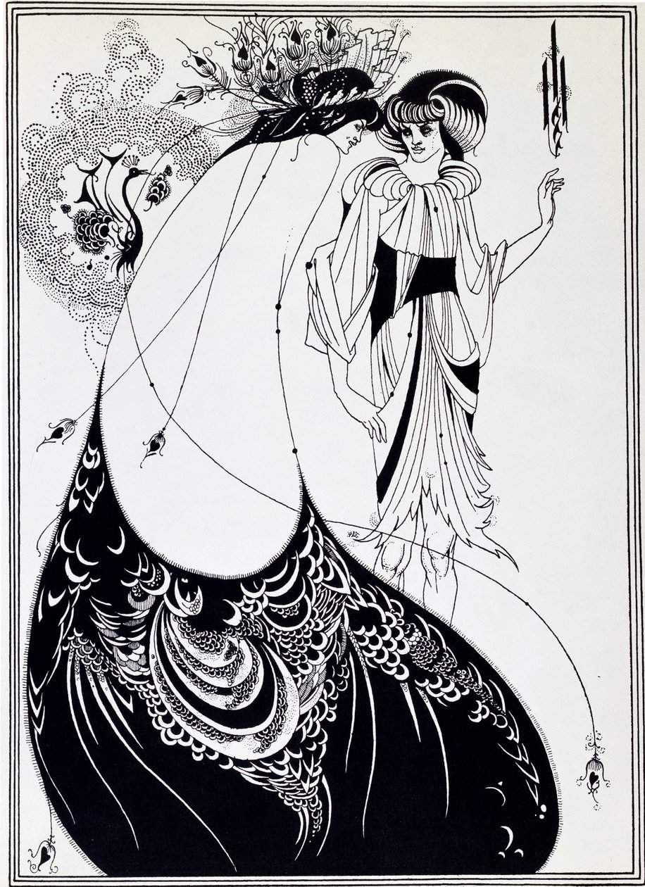La falda del pavo real. Ilustración de Salomé por Oscar Wilde de Aubrey Beardsley