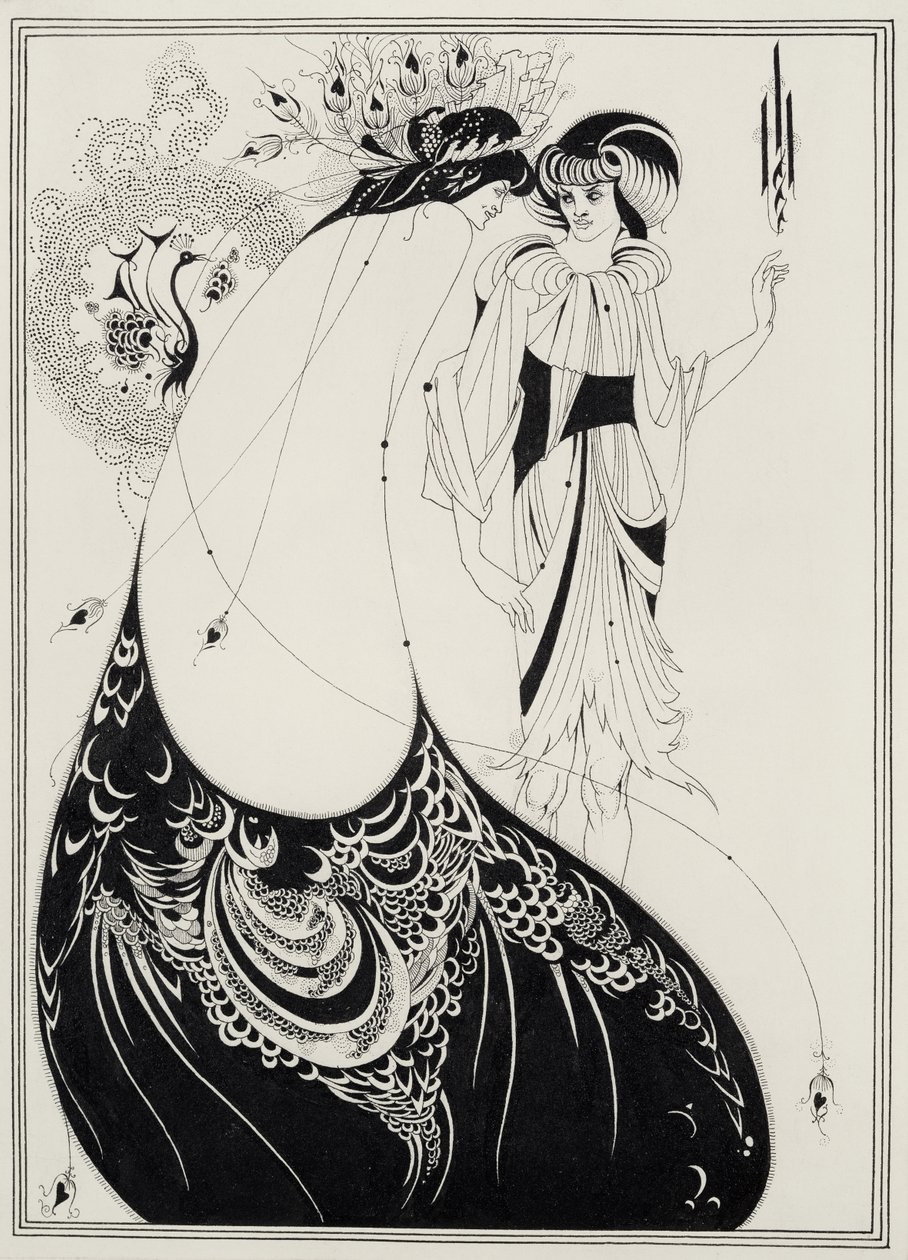 La Falda del Pavo Real, ilustración para la edición inglesa de `Salomé por Oscar Wilde (1854-1900) 1893 de Aubrey Beardsley