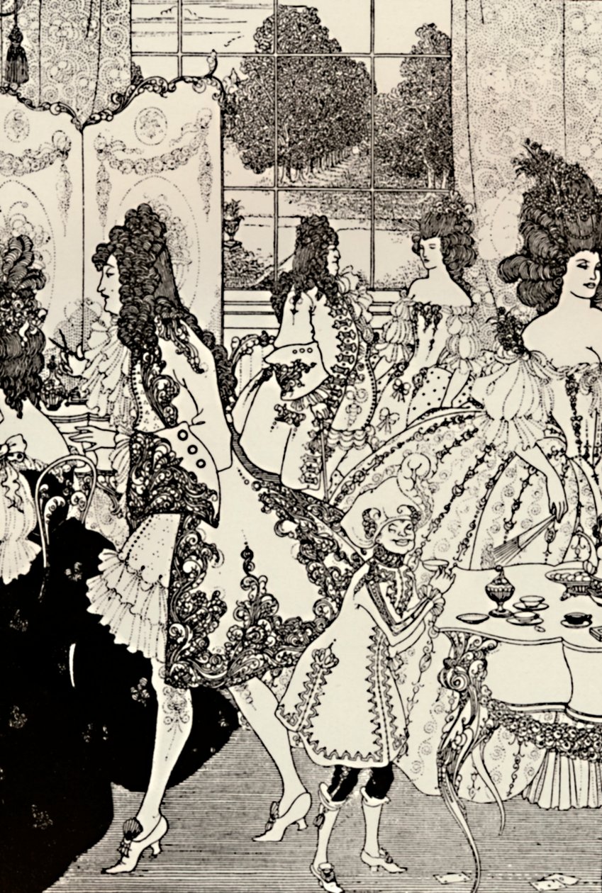 El Rapto del Rizo. Alexander Pope. Dibujo a pluma, 1896, 1923 de Aubrey Beardsley