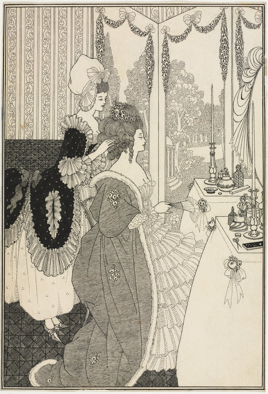El tocador, de El rapto del rizo por Alexander Pope de Aubrey Beardsley