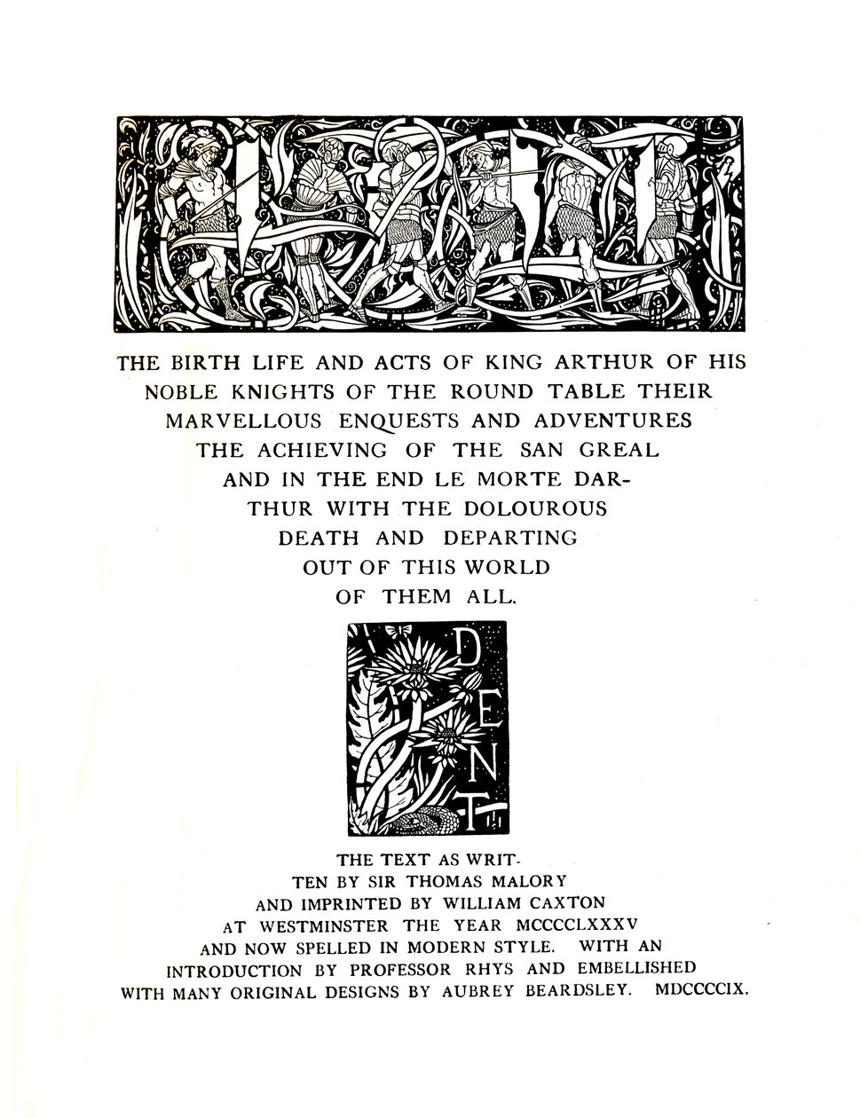 Página de título diseñada por Aubrey Beardsley para Messrs. J. M. Dent and Sons Ltd, 1909, 1914 de Aubrey Beardsley