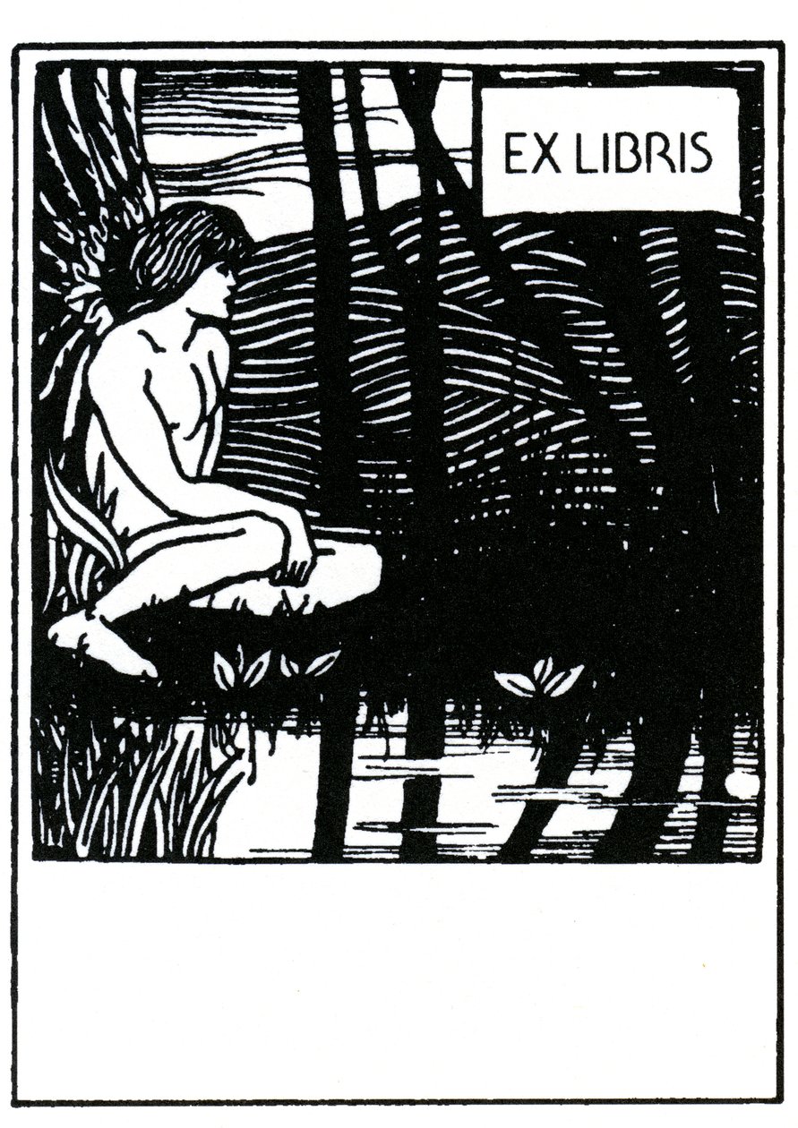 Viñeta ex libris (ex libris) de Aubrey Beardsley (1872-1898) de Aubrey Beardsley
