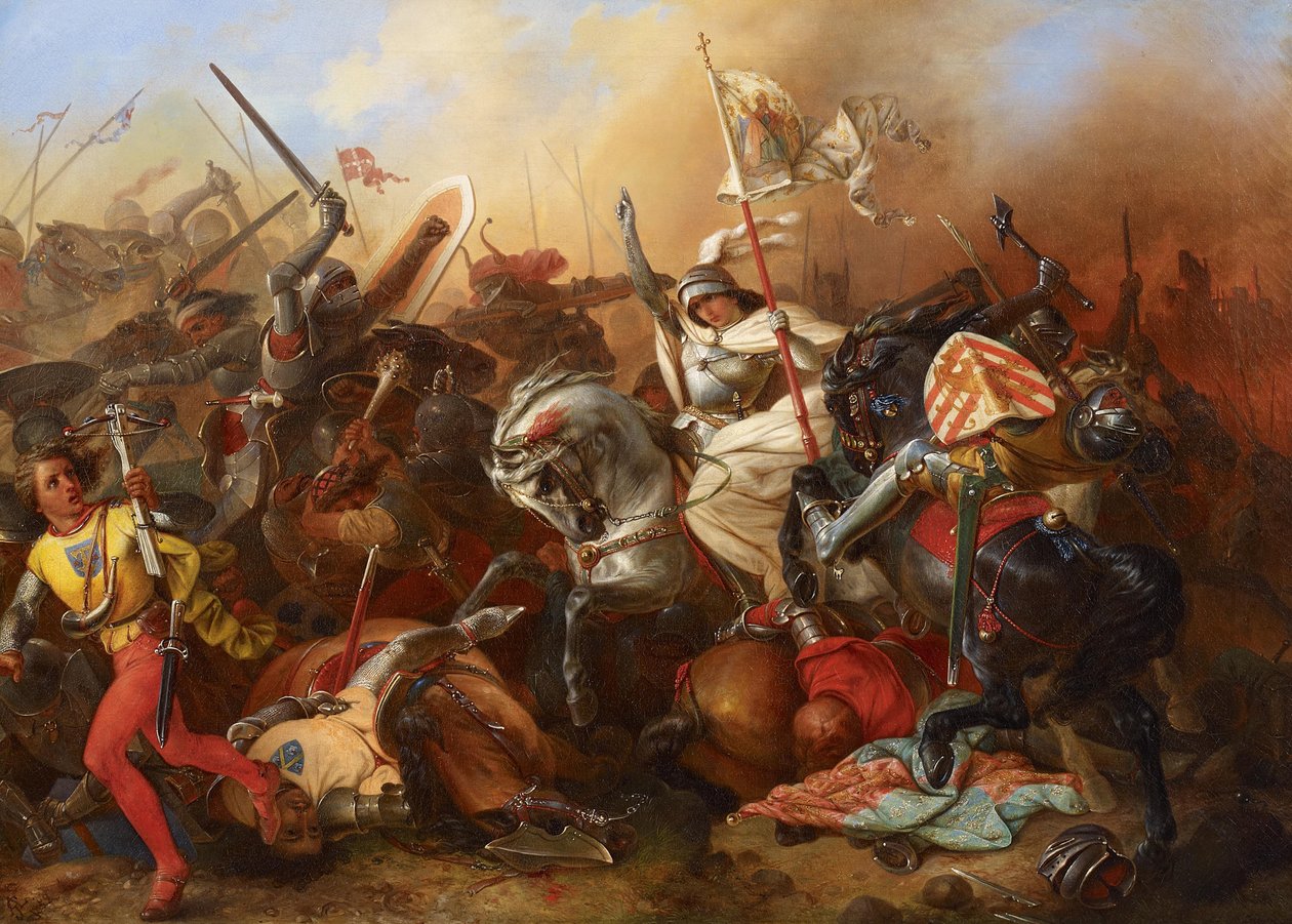 Juana de Arco en la batalla de August Gustav Lasinsky