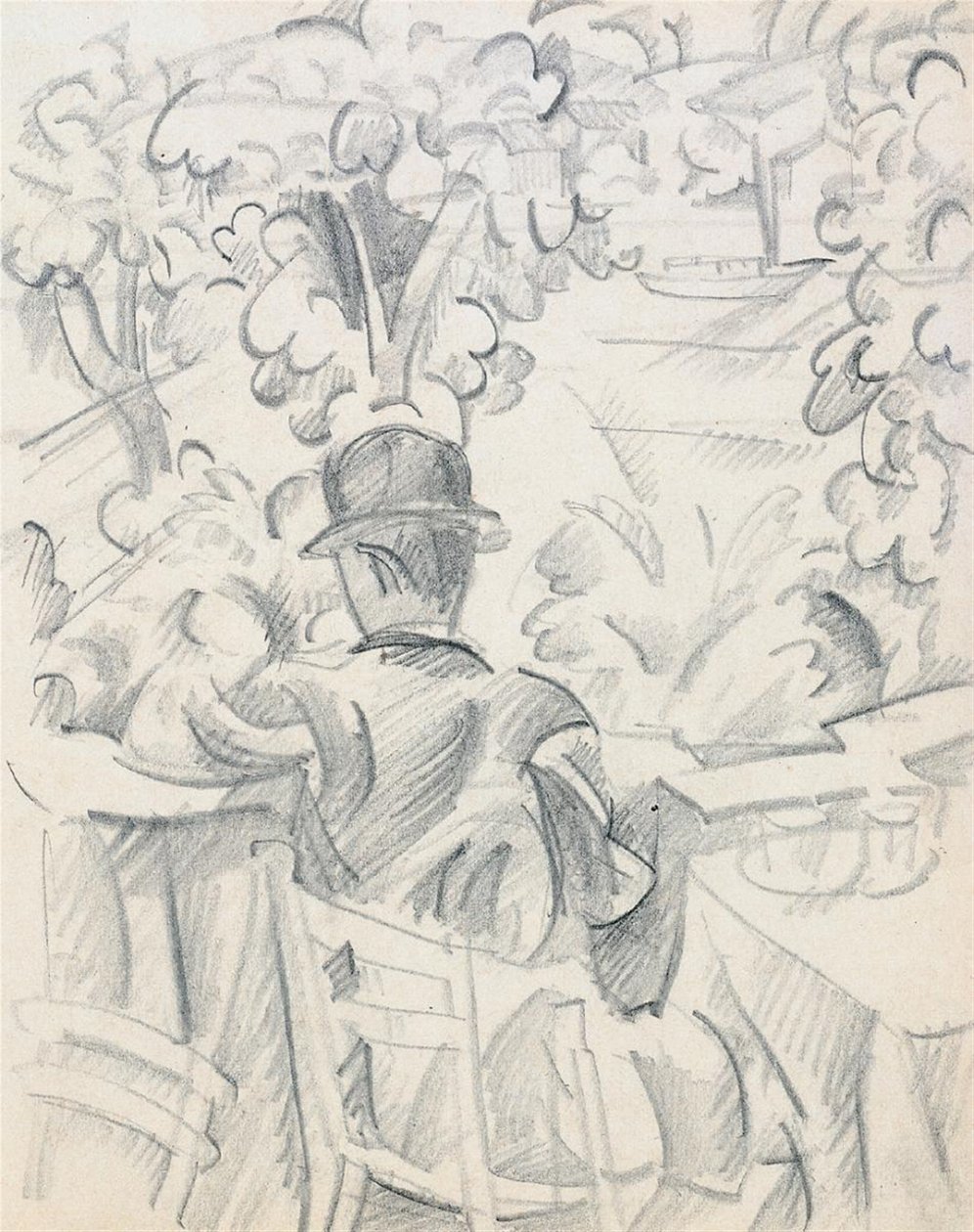 Café en la orilla del río de August Macke