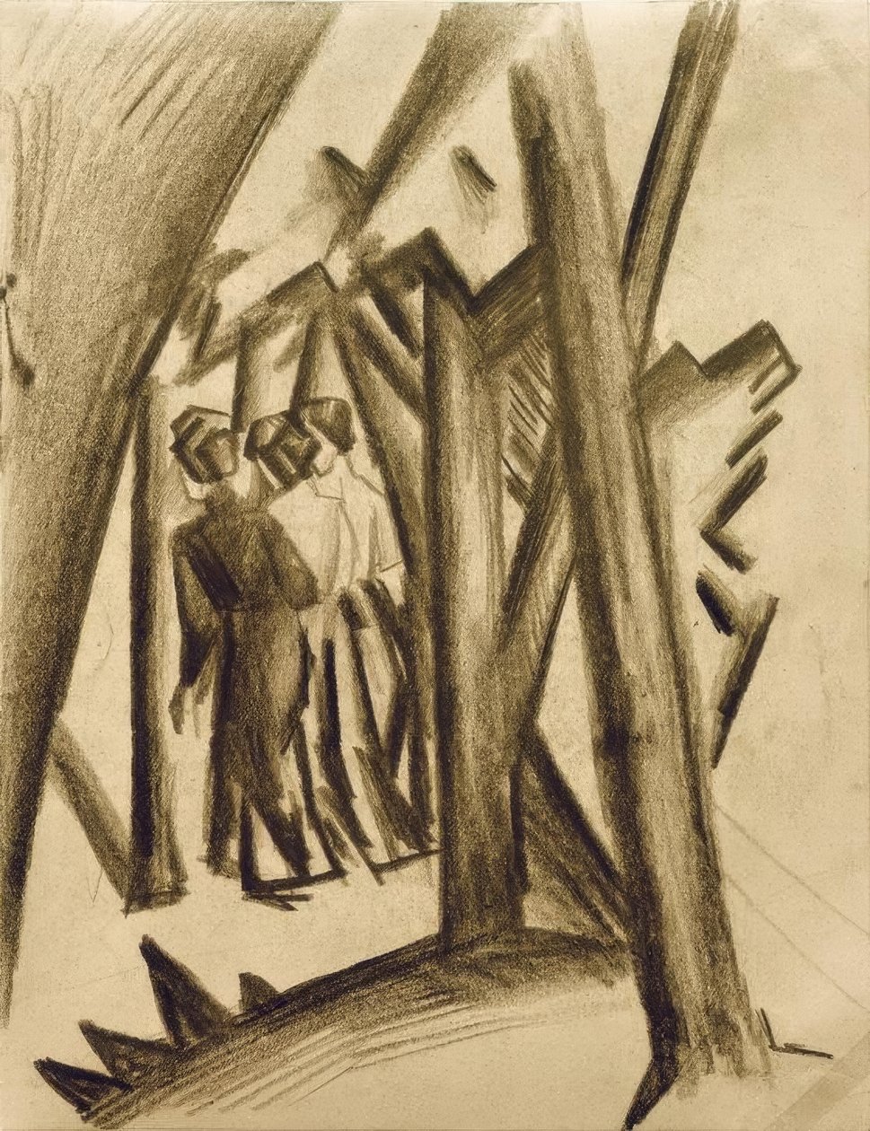 Tres chicas en el bosque de August Macke