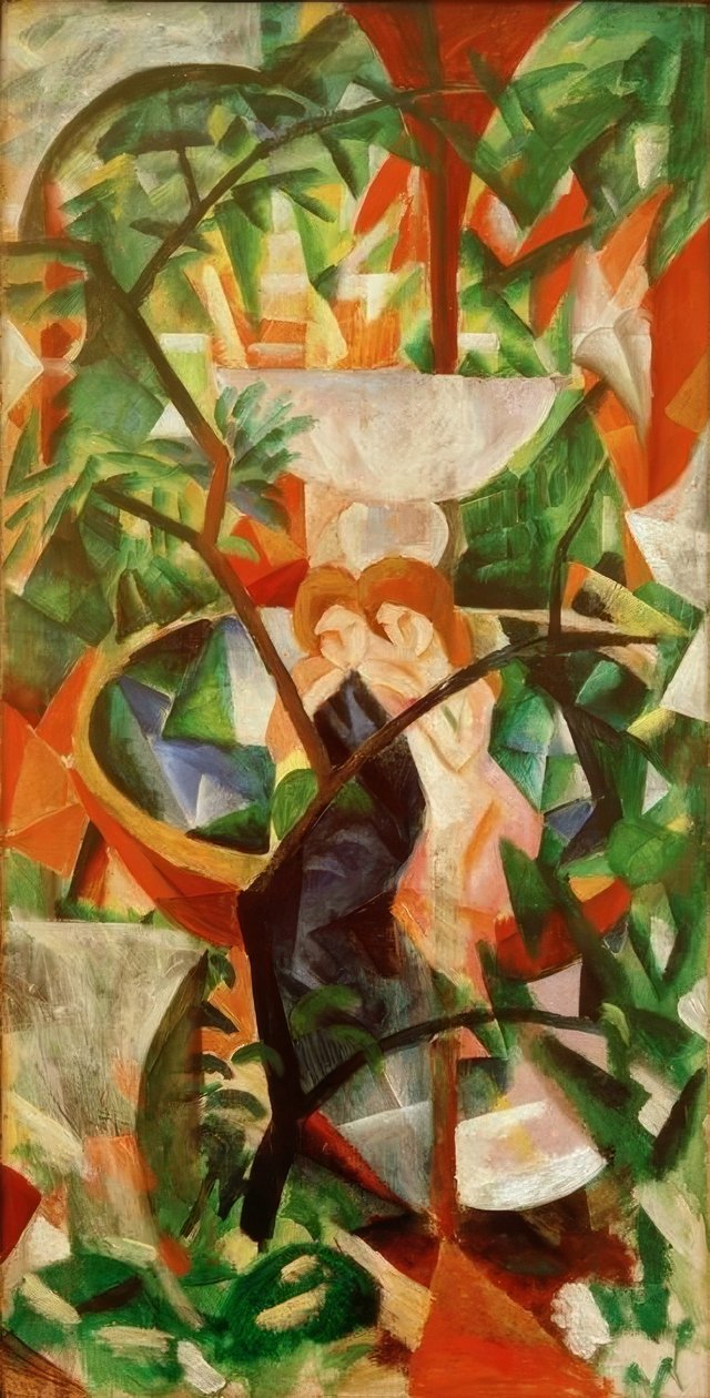 Niña frente a la fuente de August Macke