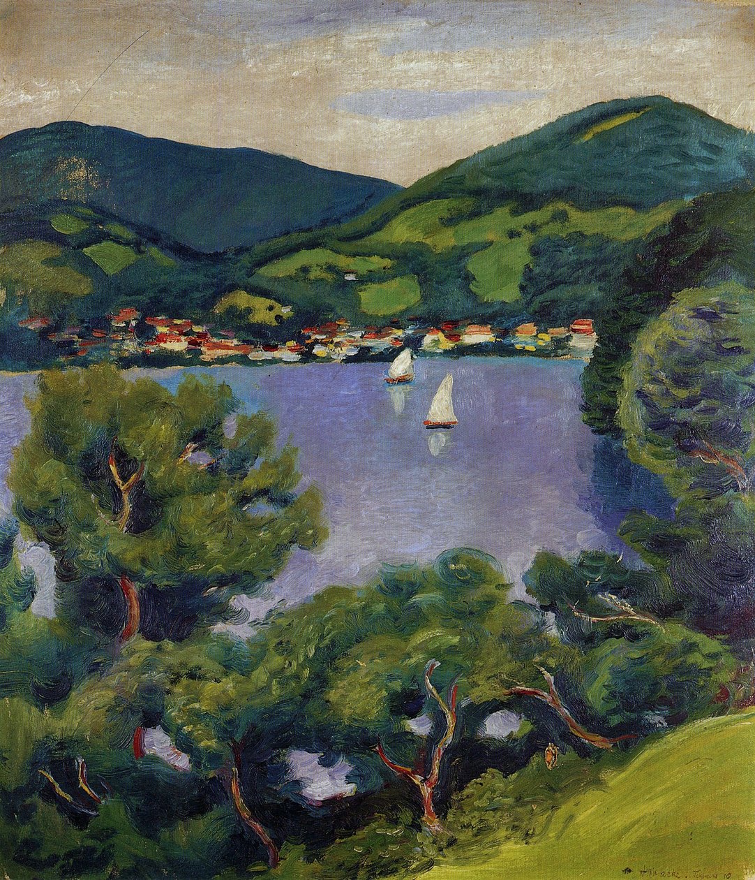 Paisaje de Tegernsee de August Macke