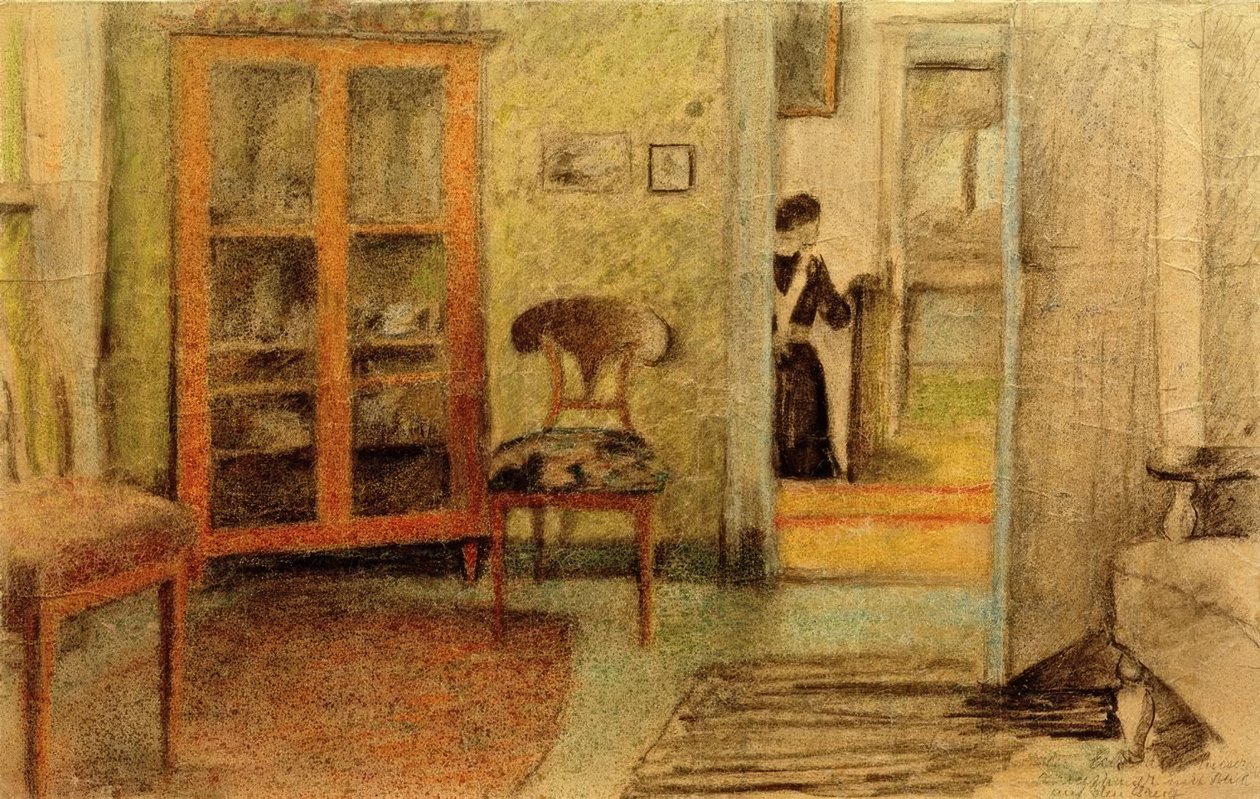 Nuestra sala de estar con vista al pasillo de August Macke