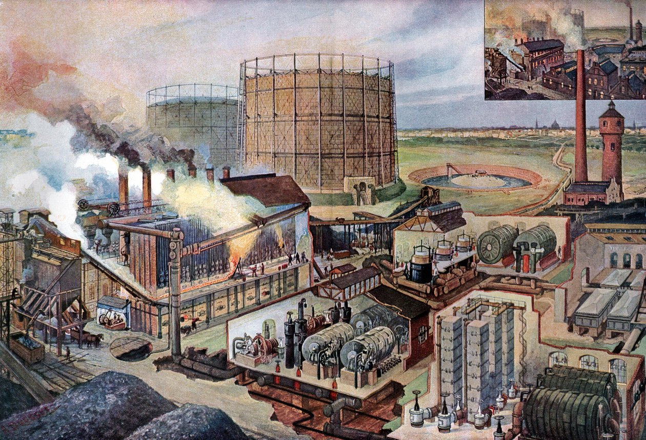 Planta de gas, c1880 (ilustración) de August (after) Dressel