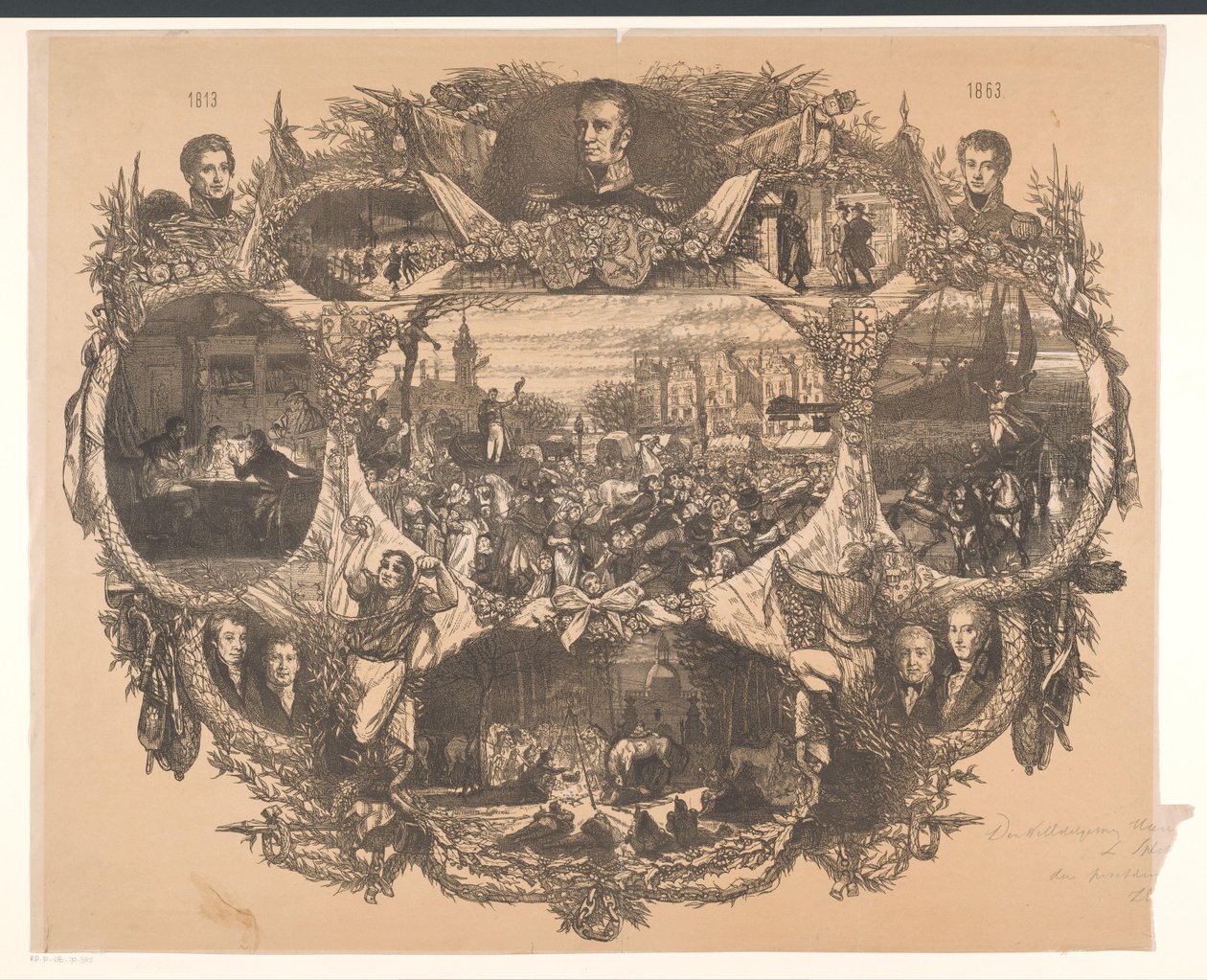 Placa conmemorativa de las fiestas de noviembre de 1863 de August Allebe