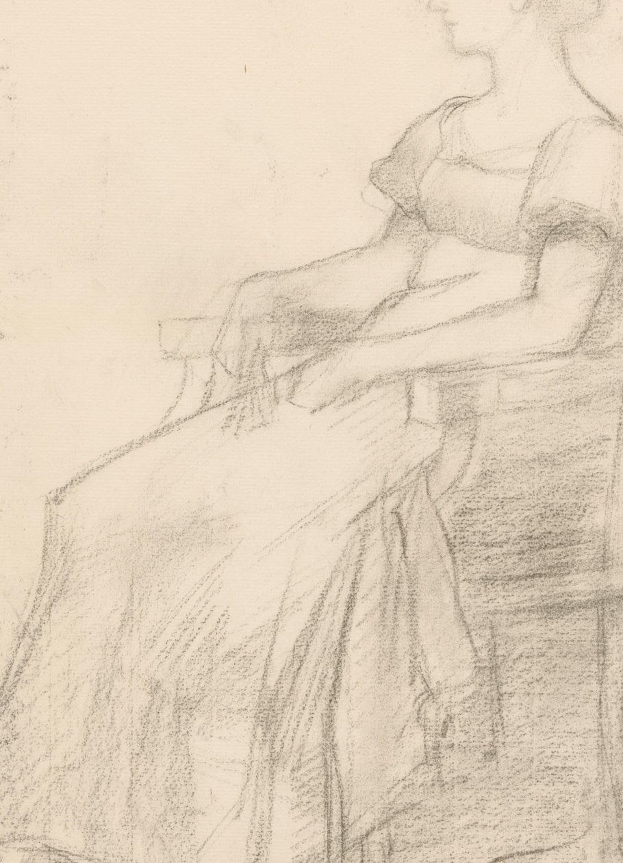 Retrato y una mujer sentada en una silla de August Allebe