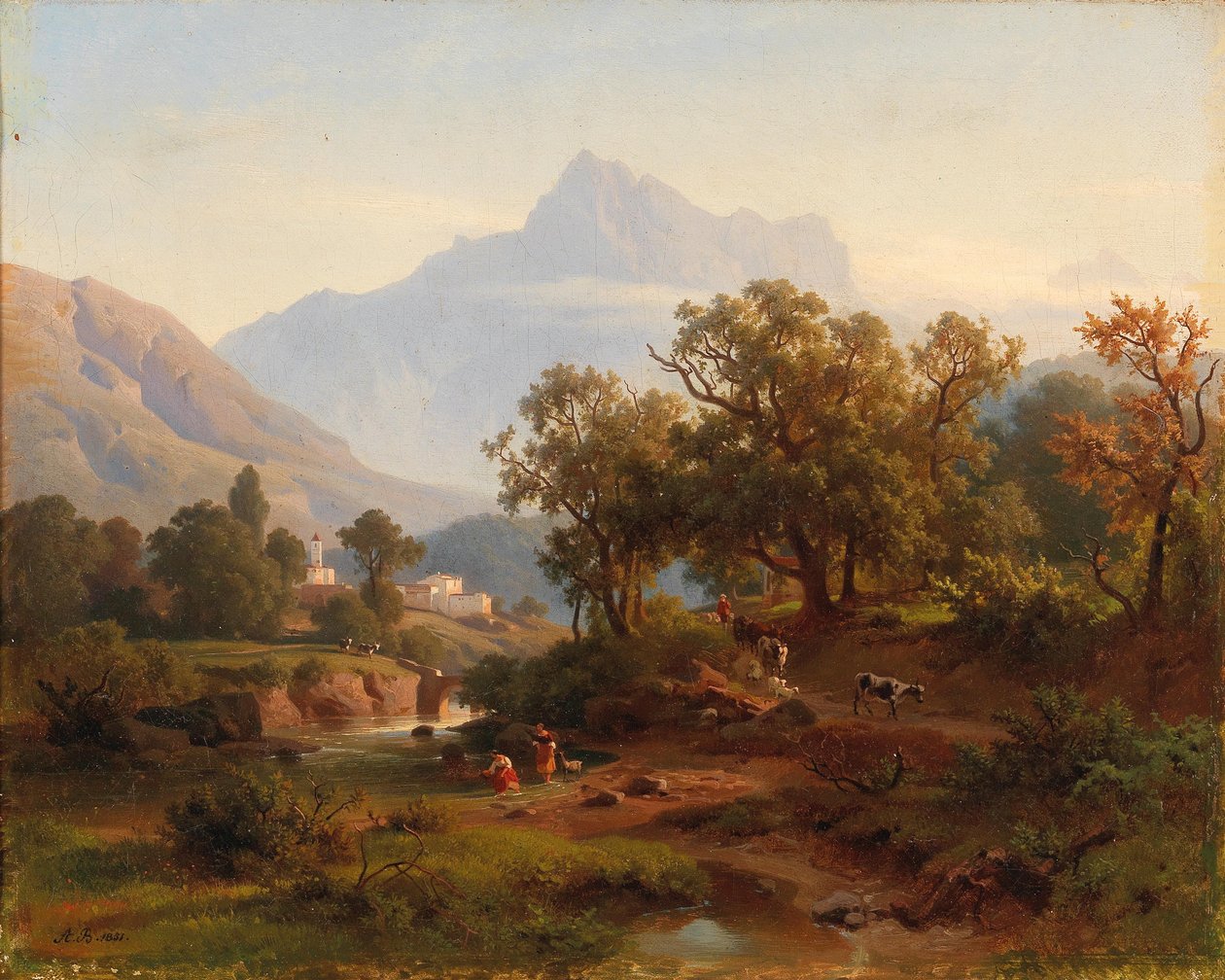 Región del Tirol del Sur - Paisaje a la luz de la mañana de August Behrendsen