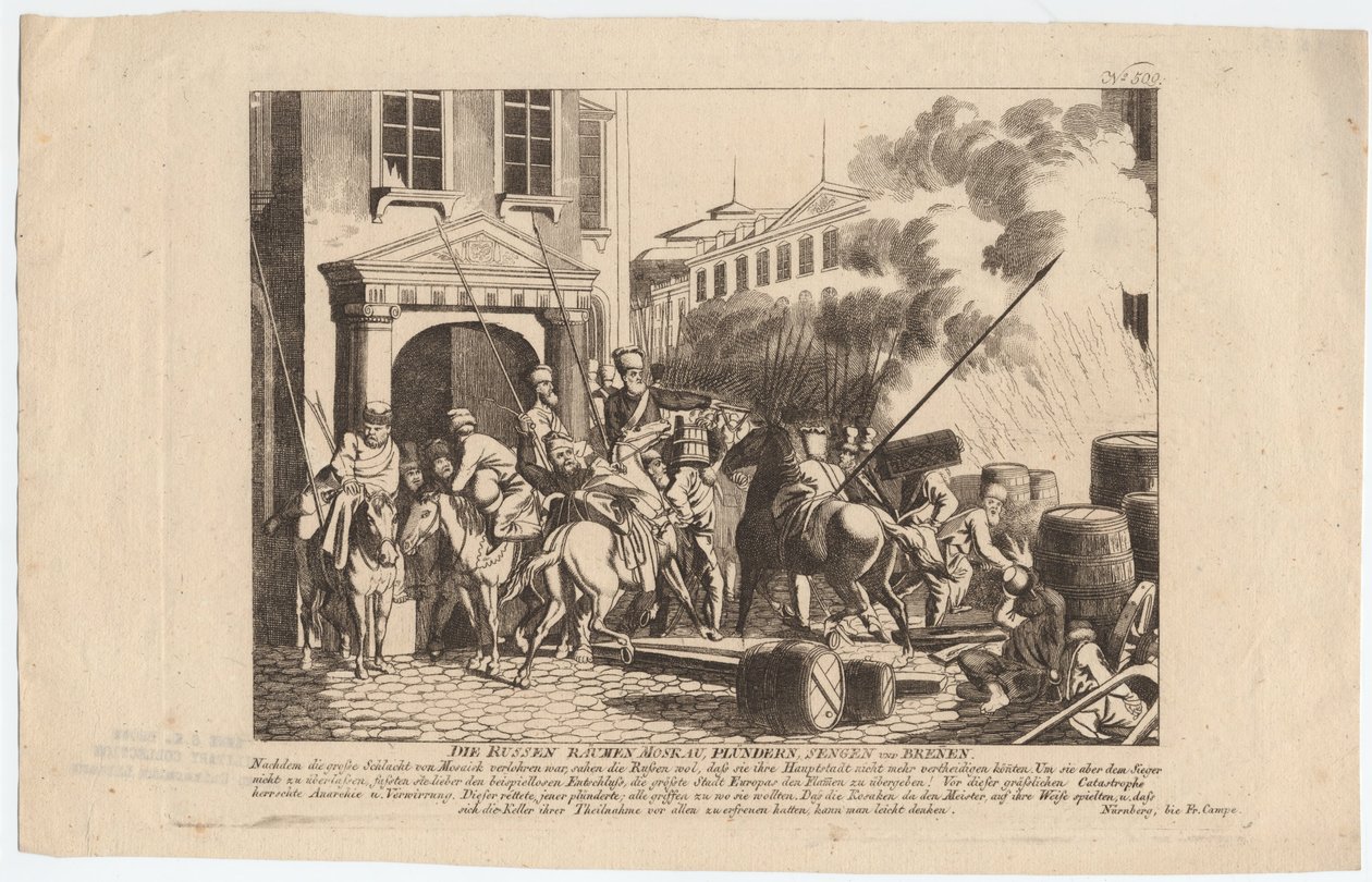 Evacuación de Moscú por los rusos de August Friedrich Andreas Campe