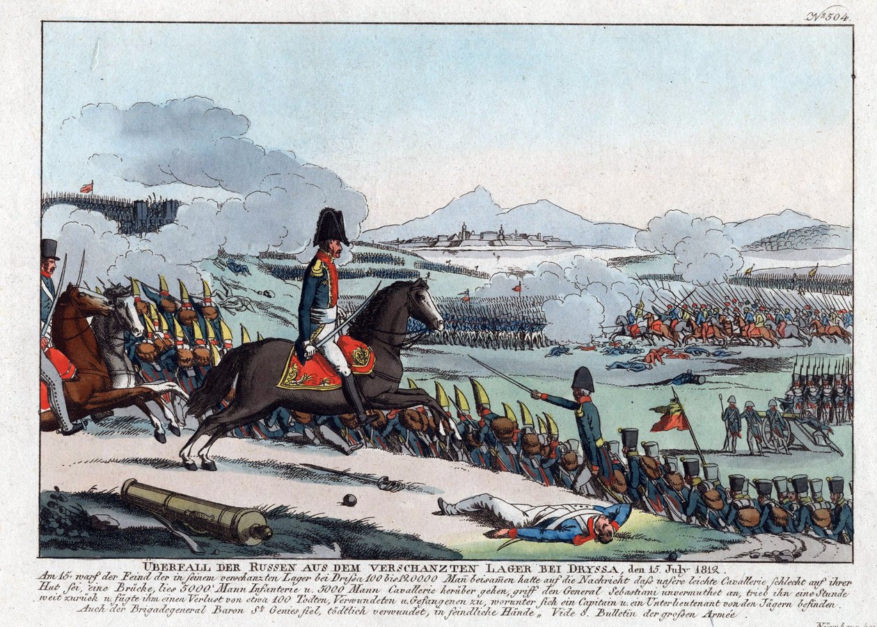 Ataque ruso desde el campamento atrincherado en Dryssa el 15 de julio de 1812 de August Friedrich Andreas Campe