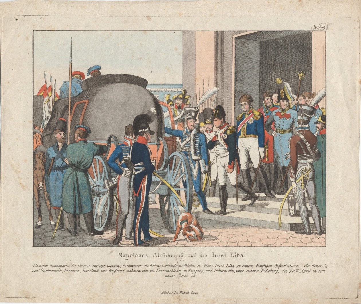 La partida de Napoleón a la Isla de Elba de August Friedrich Andreas Campe