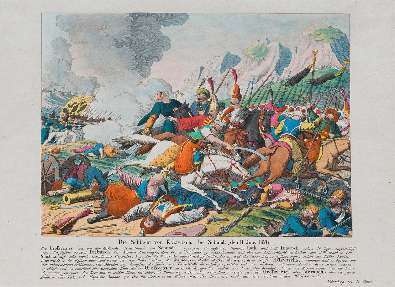 El asedio de la fortaleza de Shumen en 1828, c. 1830 de August Friedrich Andreas Campe
