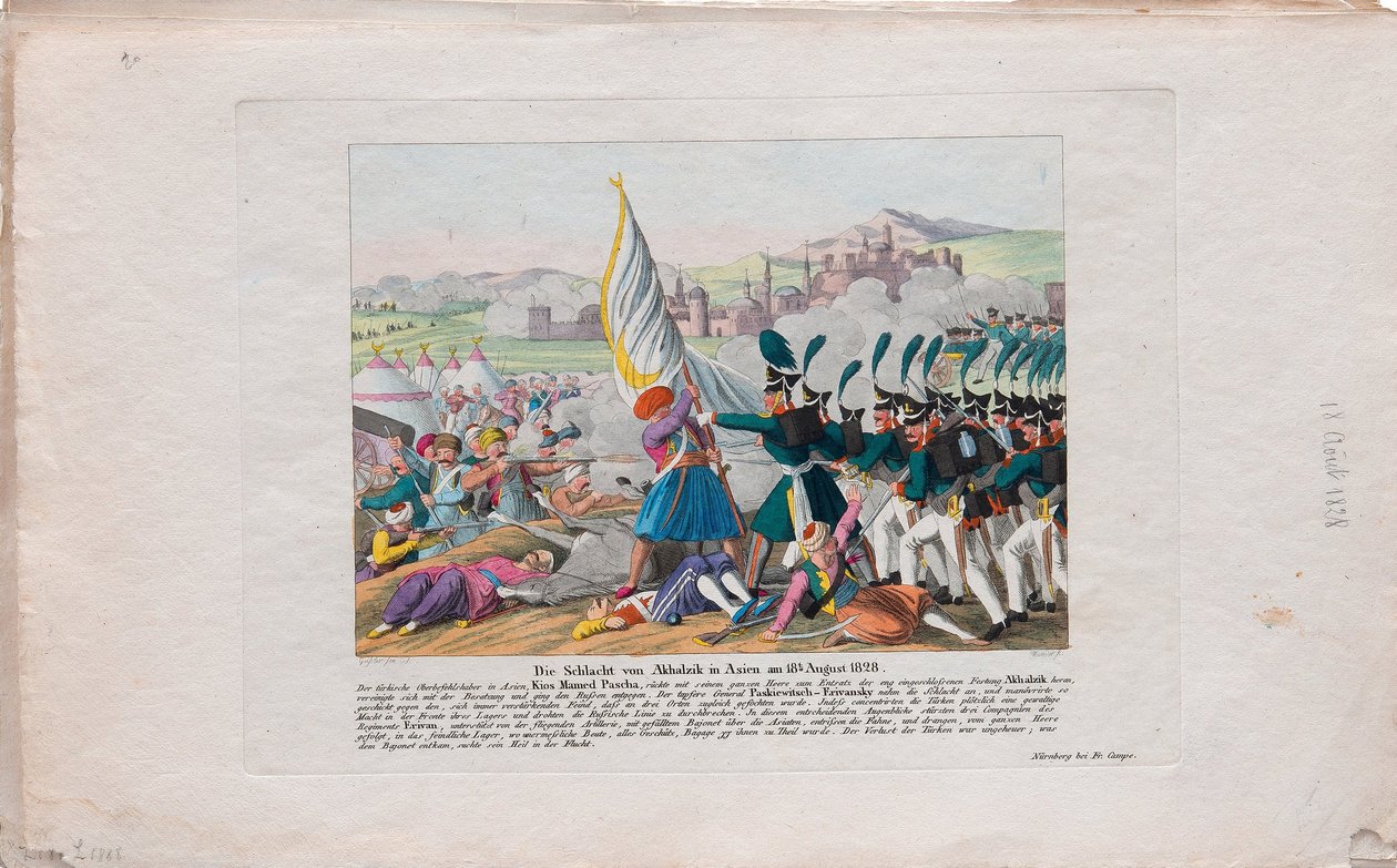 El asalto a la fortaleza de Akhaltsikhe el 27 de agosto de 1828, c1830 de August Friedrich Andreas Campe