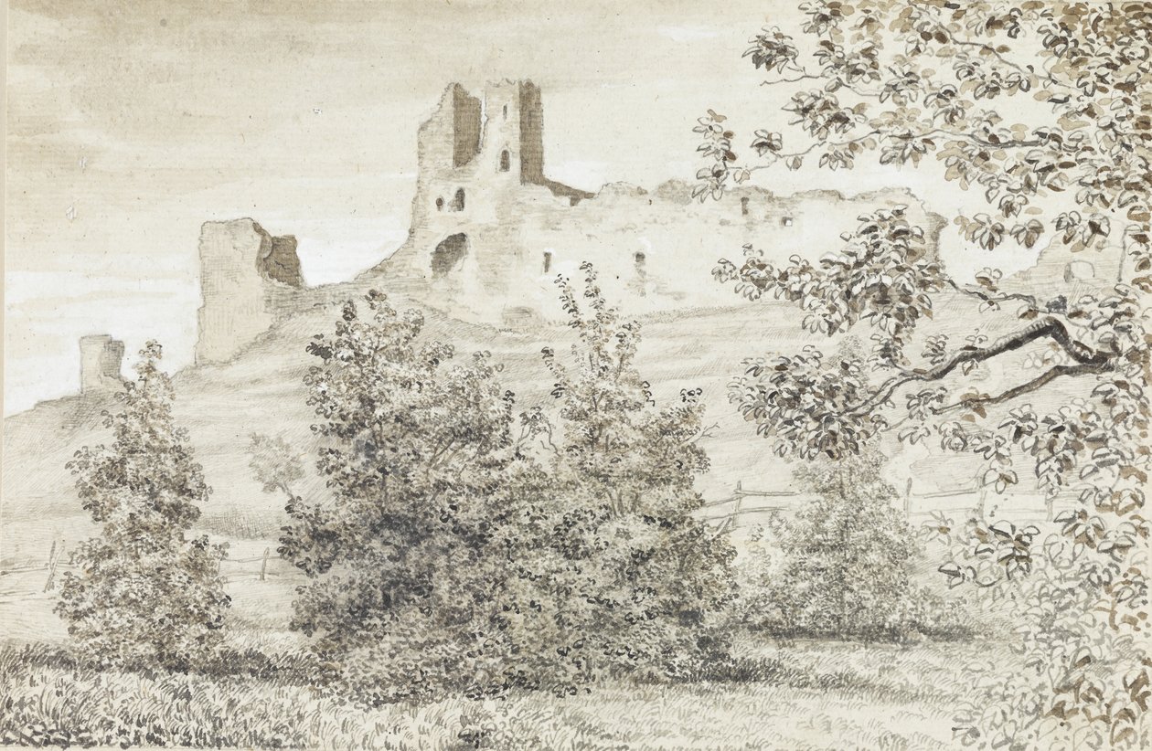 Vista de las ruinas del castillo de Rakvere, 1828 de August Georg Wilhelm Pezold
