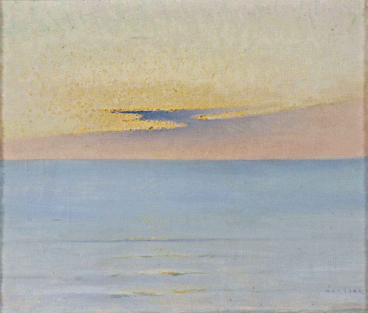 Mar al atardecer de August Hagborg