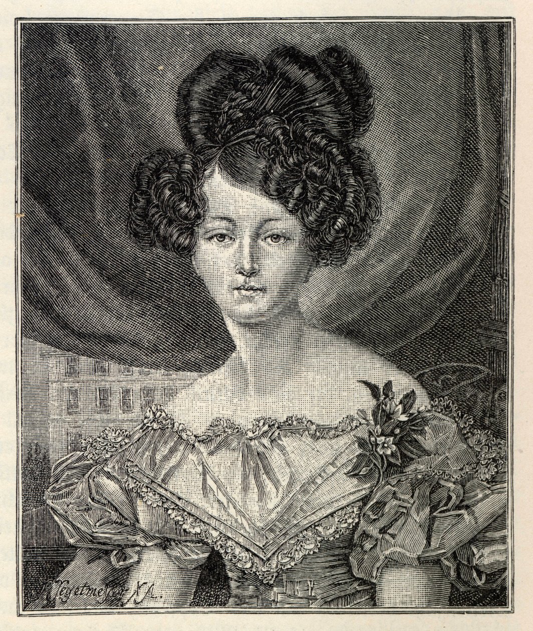 Augusta de Sajonia-Weimar-Eisenach como Princesa de Prusia de August Heinrich Ferdinand Tegetmeyer