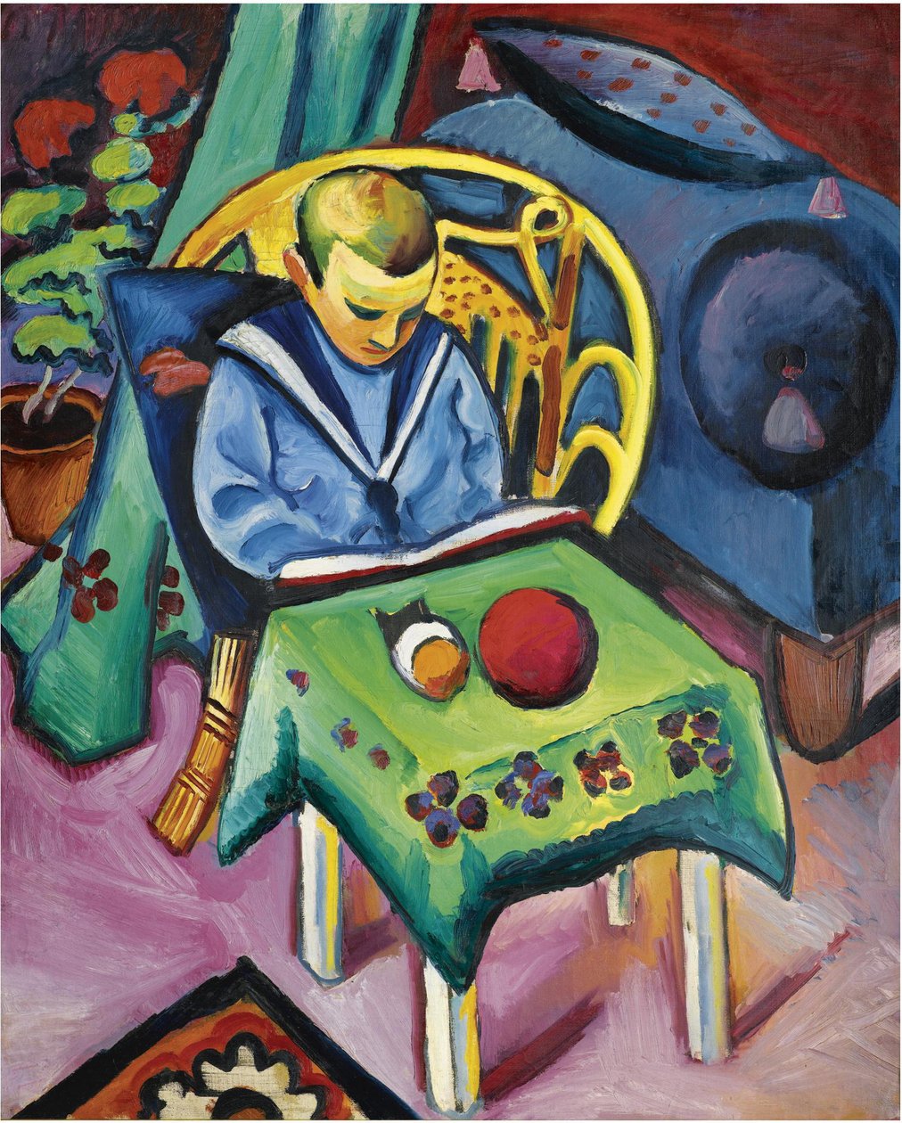Niño con libro y juguetes, 1912 de August Macke