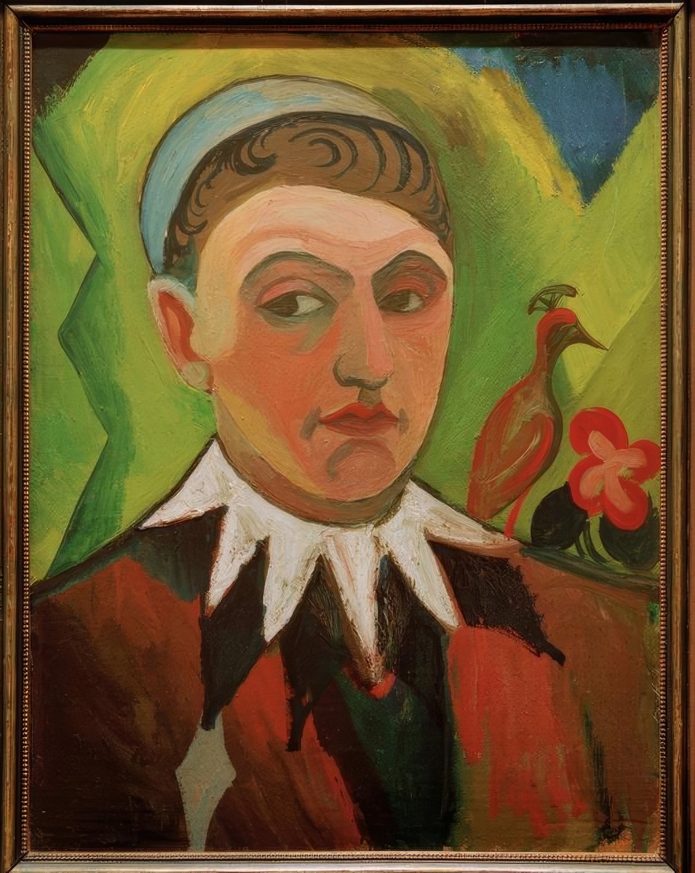 Payaso, autorretrato caricaturizado de August Macke
