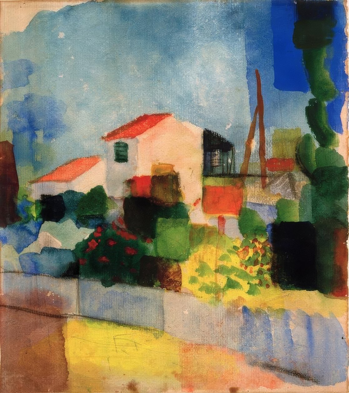 La casa luminosa (1ª versión) de August Macke