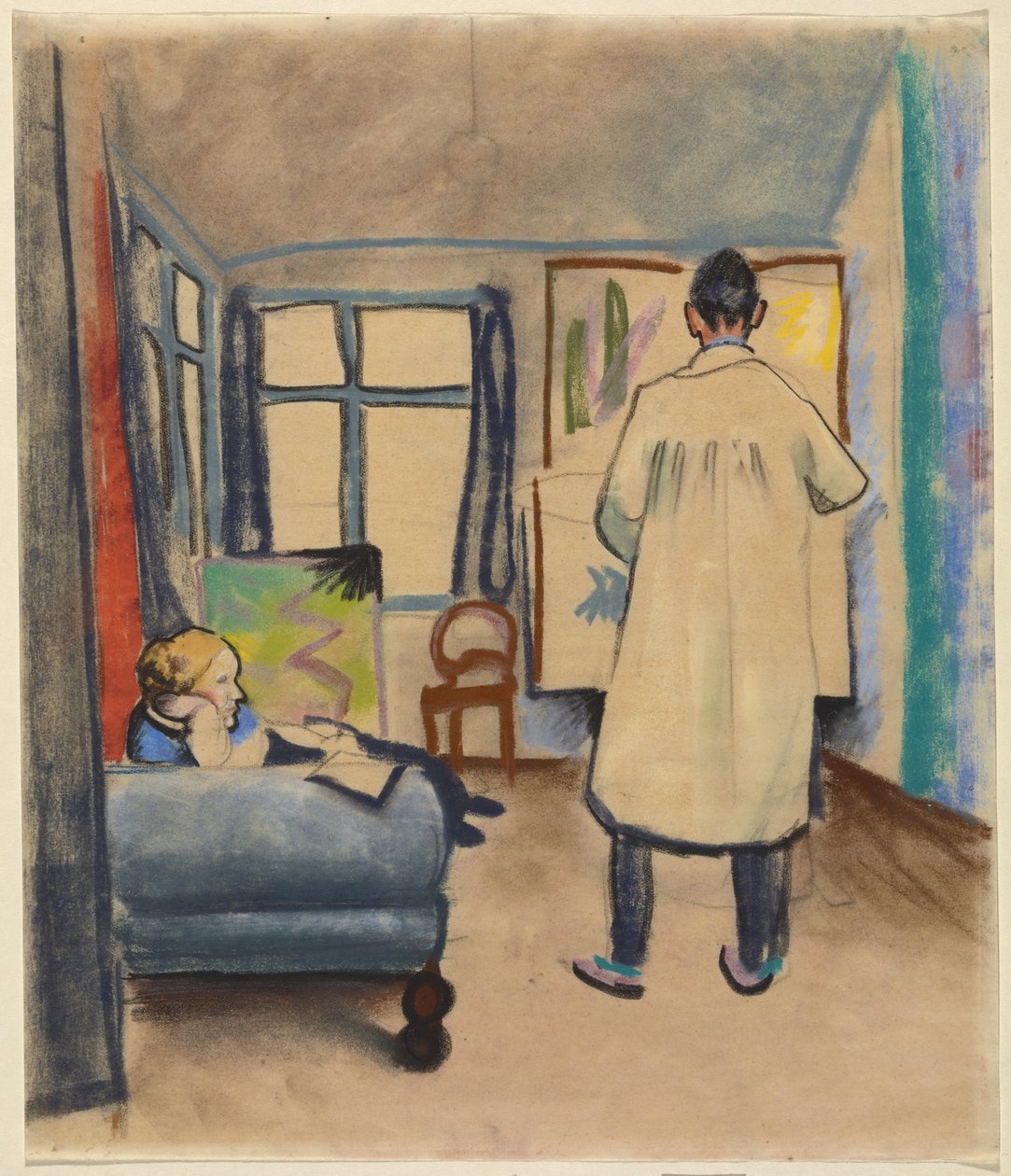 Franz y Maria Marc en el estudio de August Macke en Bonn de August Macke