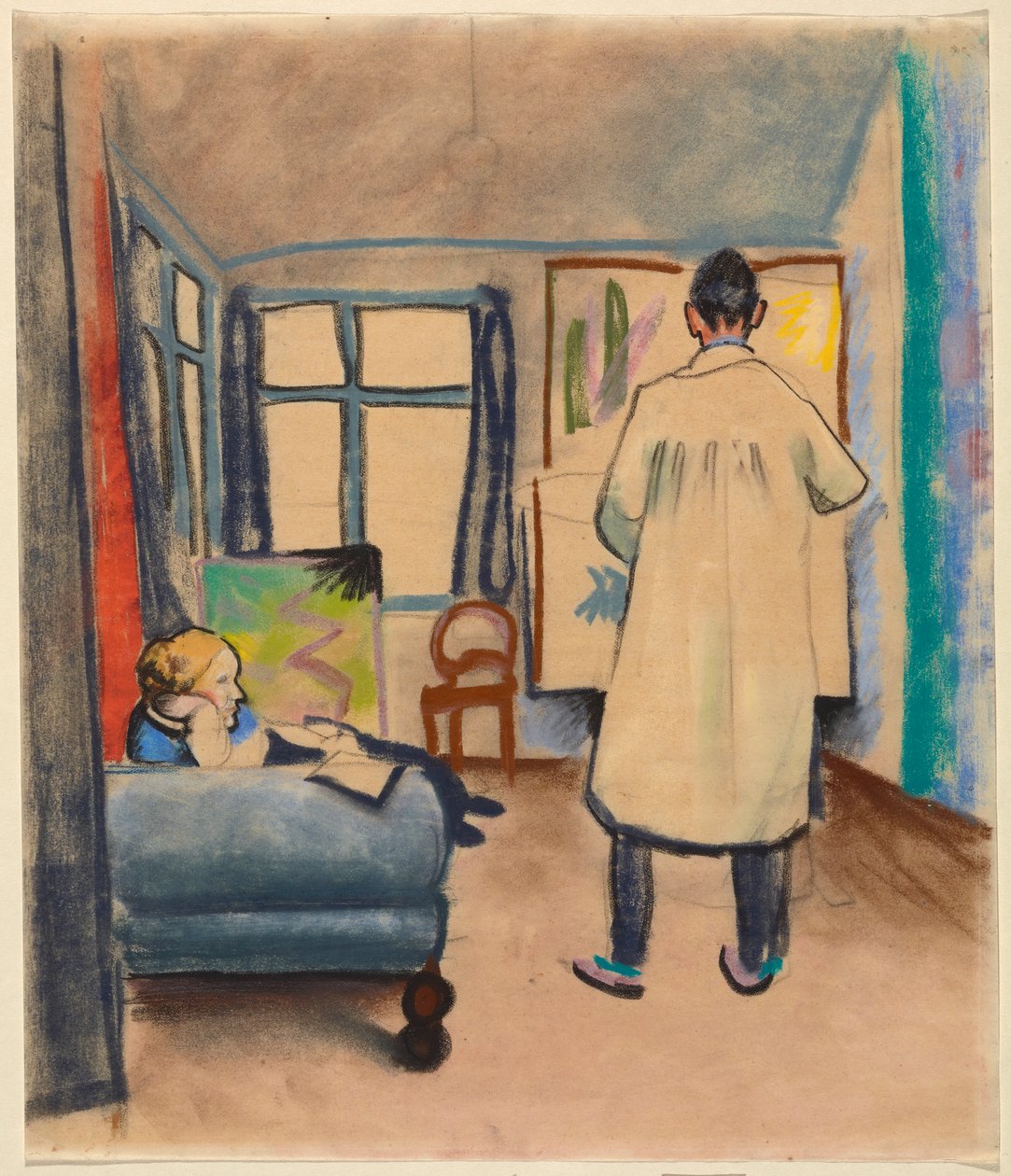 Franz y Maria Marc en el estudio de August Macke en Bonn de August Macke