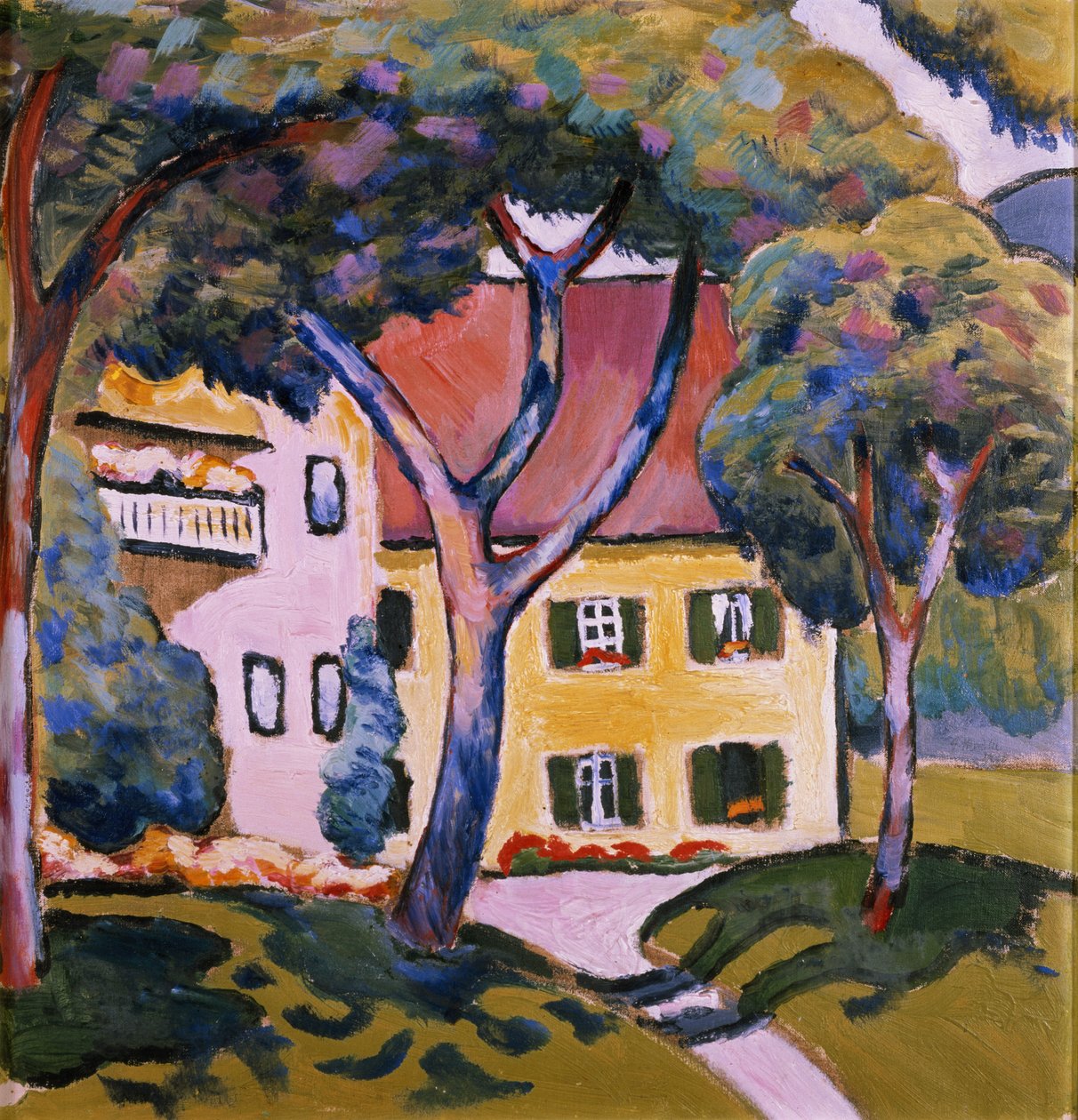 Casa en un paisaje de August Macke