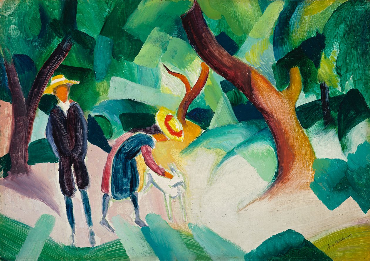 Niños con una cabra de August Macke
