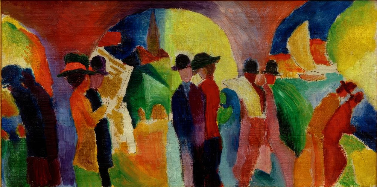 Columnata con velero I de August Macke