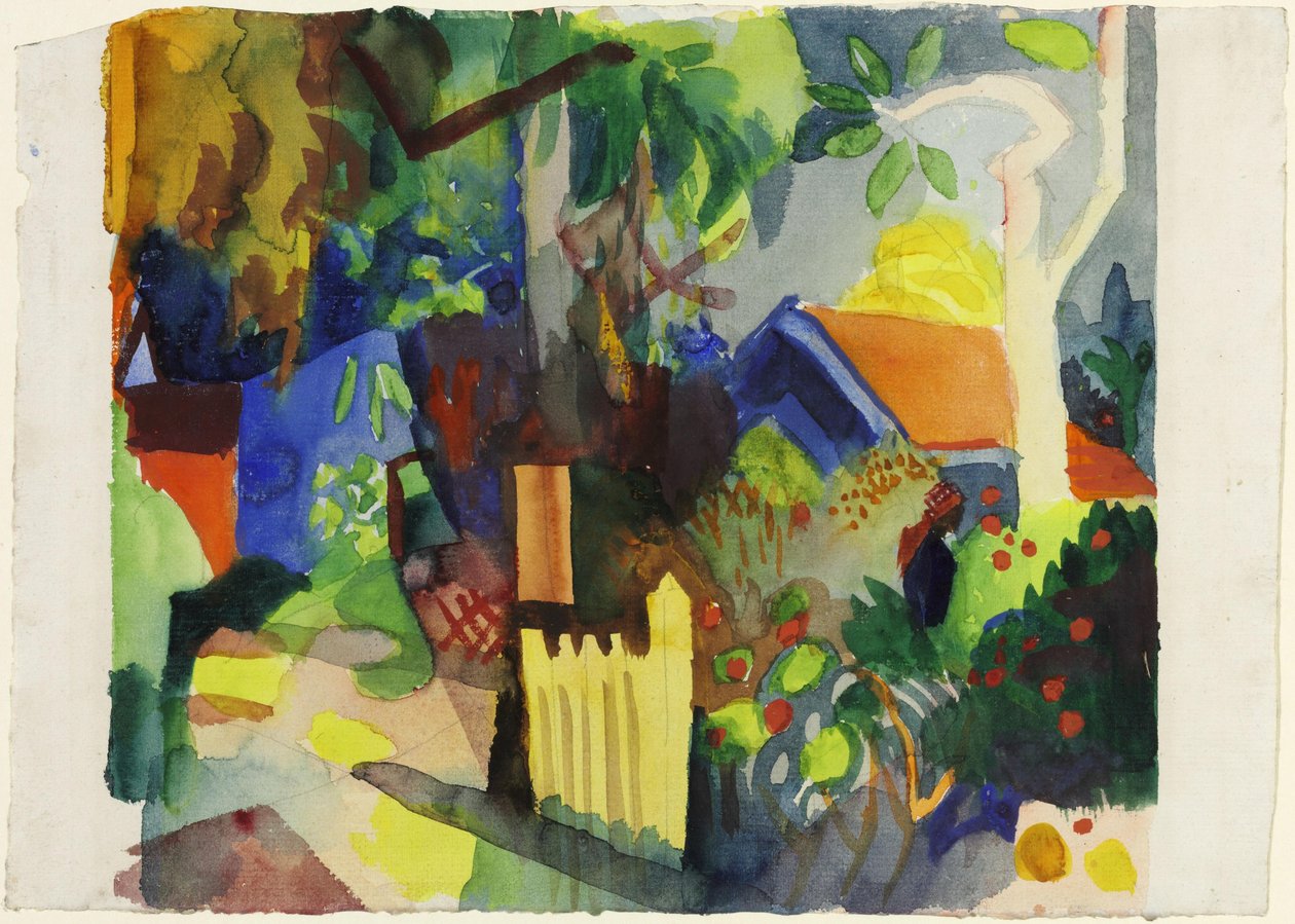 Paisaje con un árbol claro de August Macke