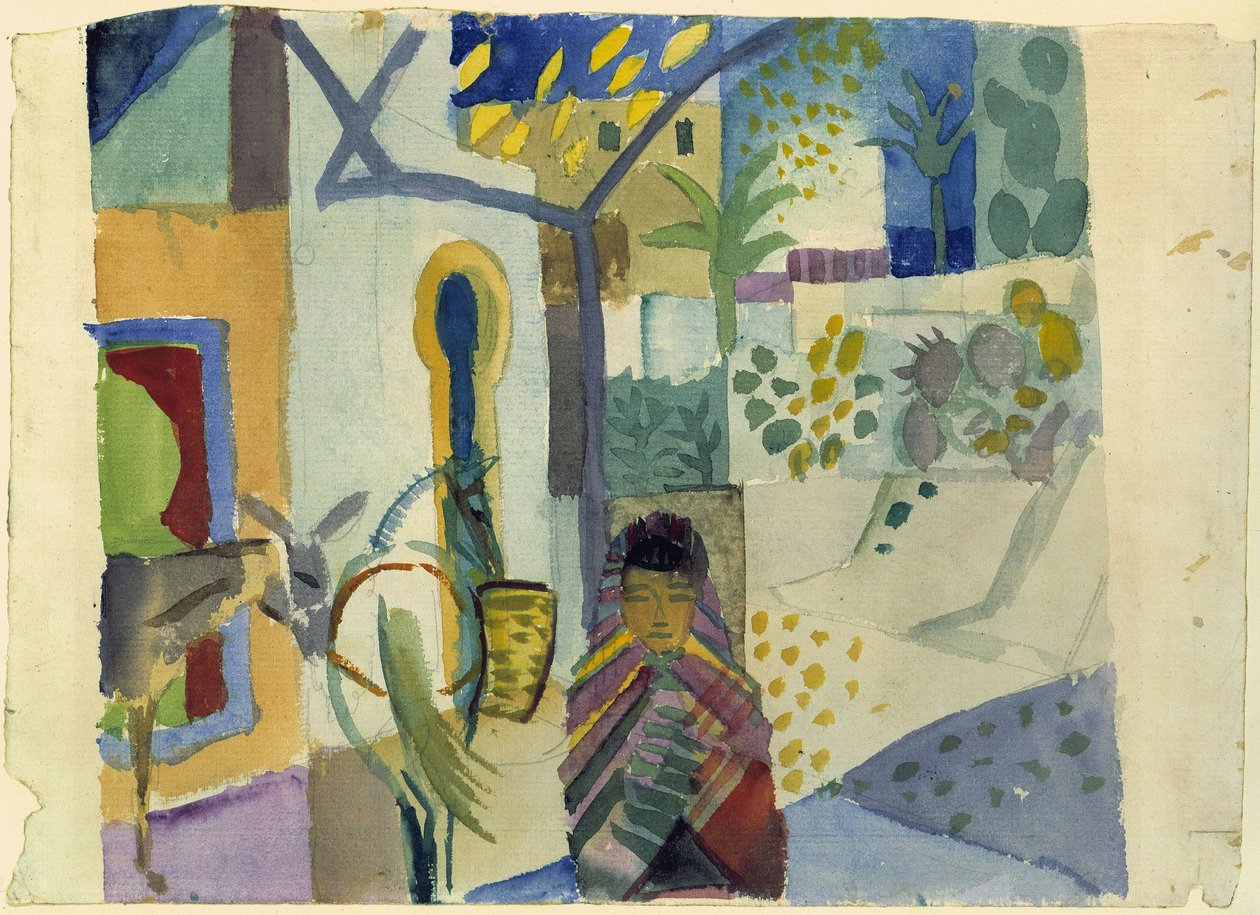 Niña con caballo y burro de August Macke
