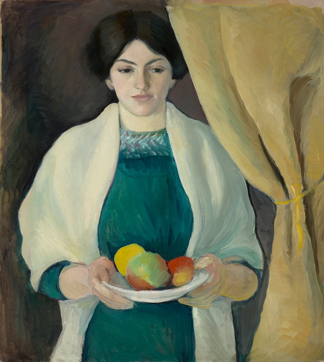 Retrato con manzanas de August Macke