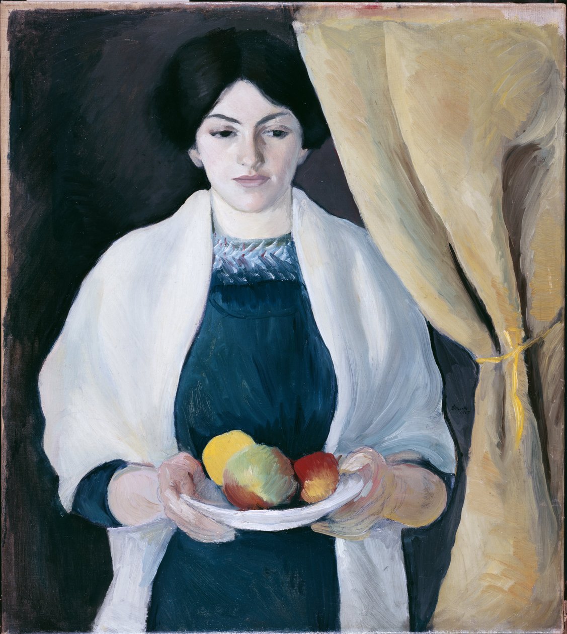Retrato con manzanas (Retrato de la mujer del artista) de August Macke