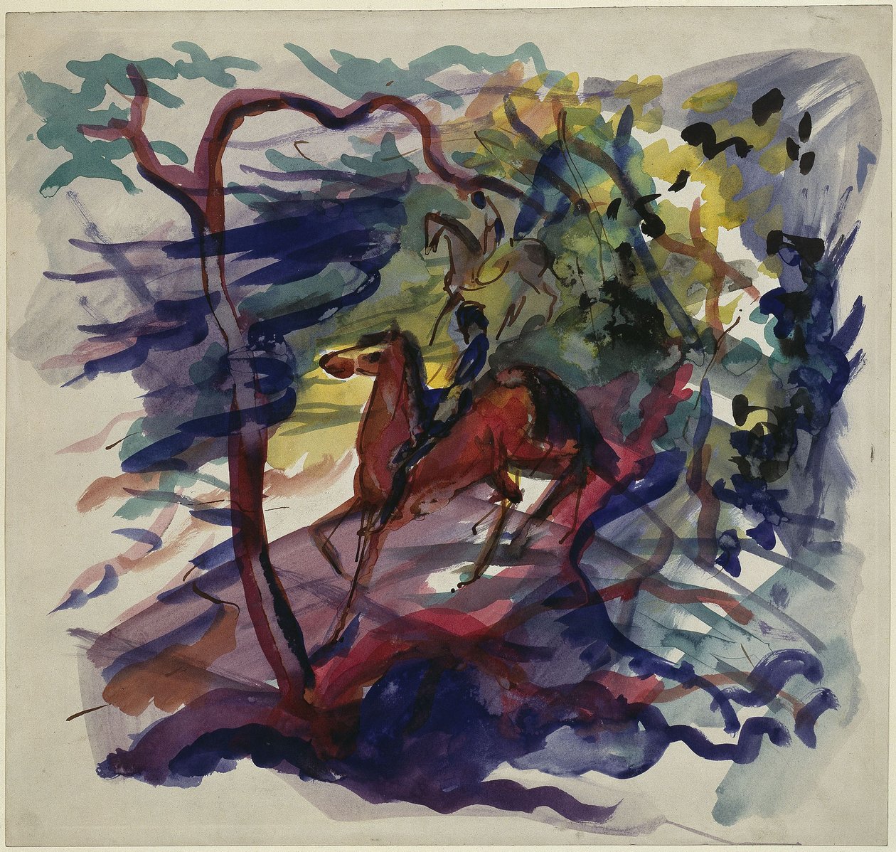 Jinete en el bosque de August Macke